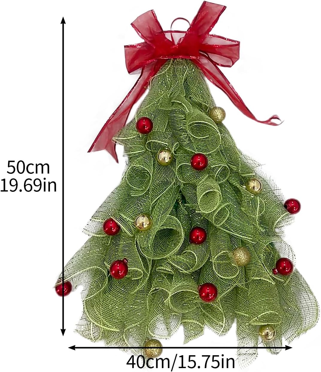 POTRUWE Handmade Christmas Tree Wreath for Front Door