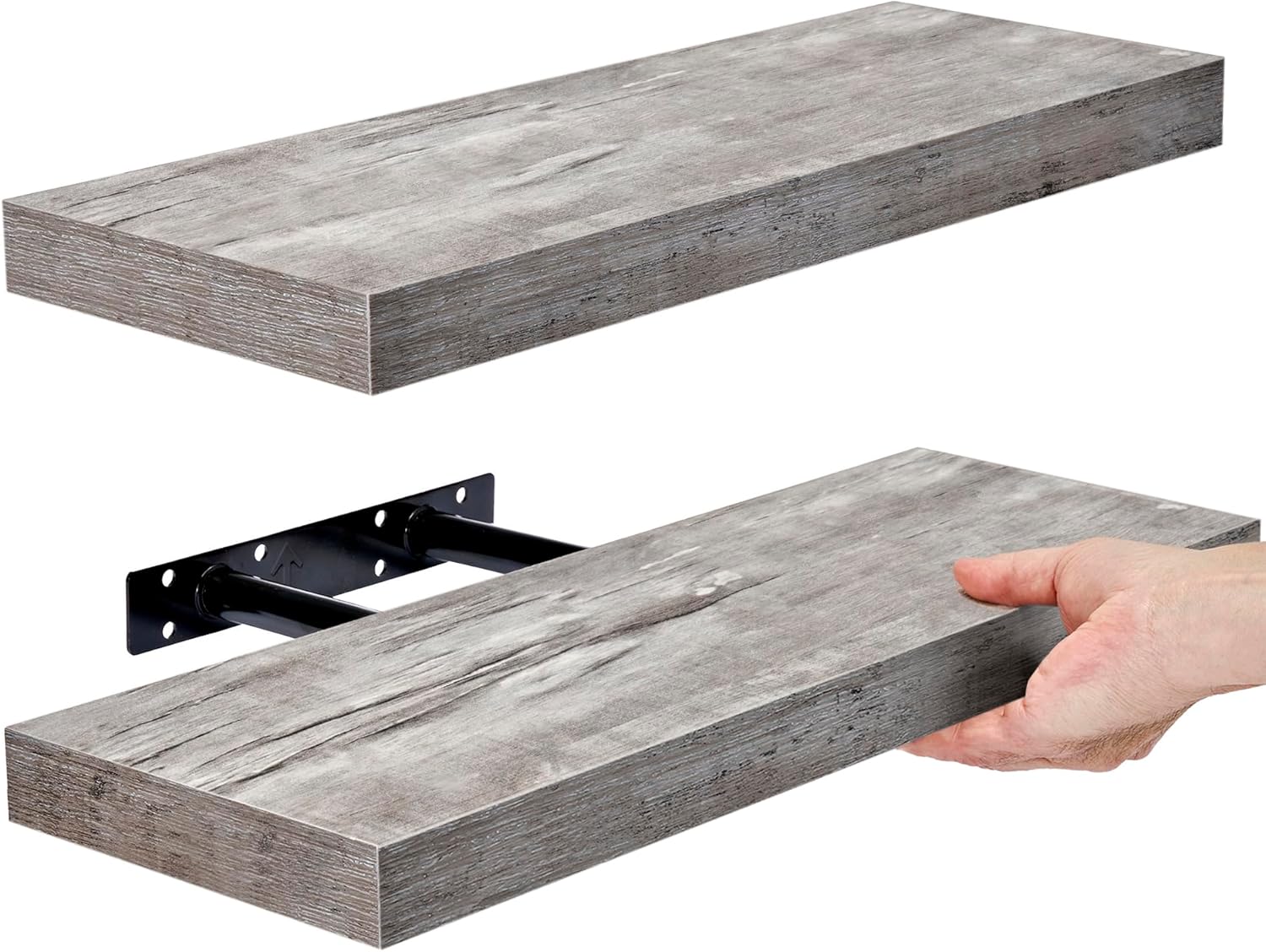 Sorbus Floating Shelves Wall Mounted Gray 2 Pack