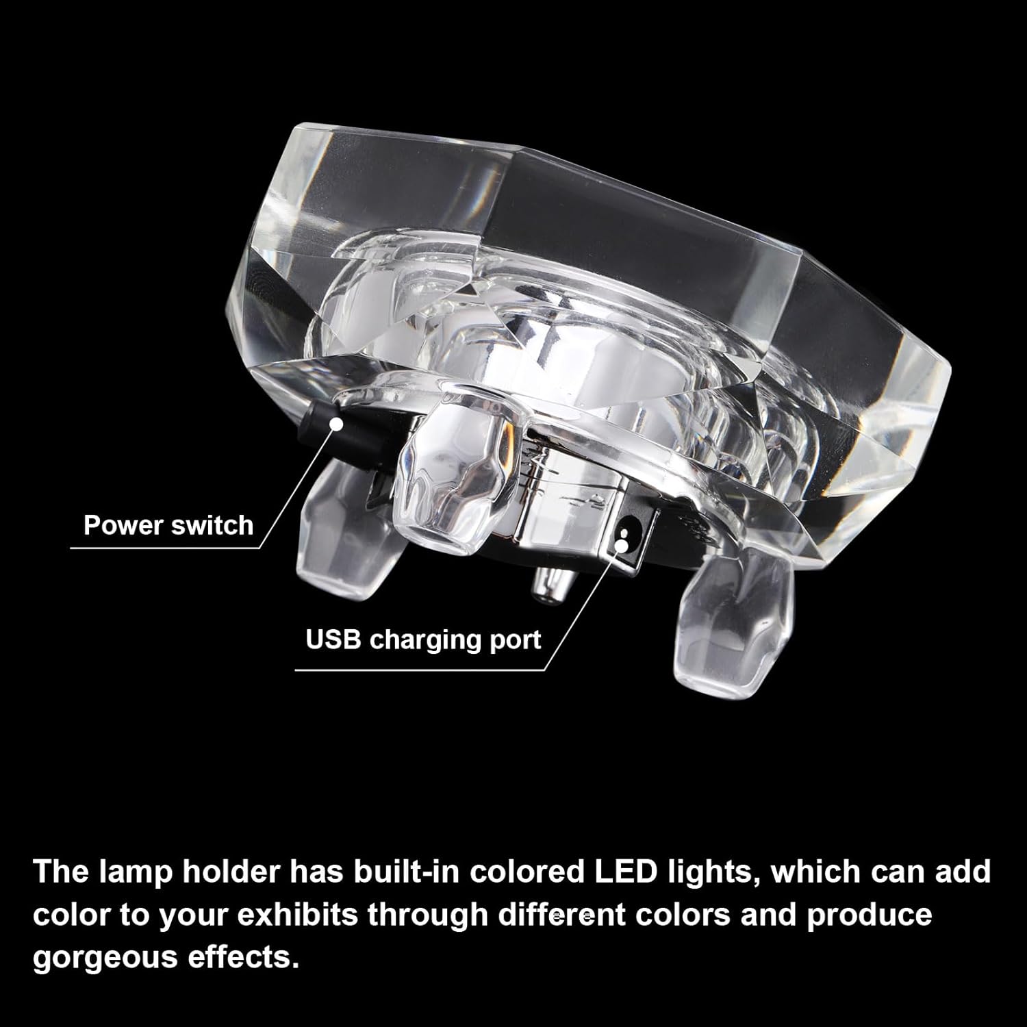 PATIKIL Crystal LED Light Base Stand for 3D Glass Ball Display
