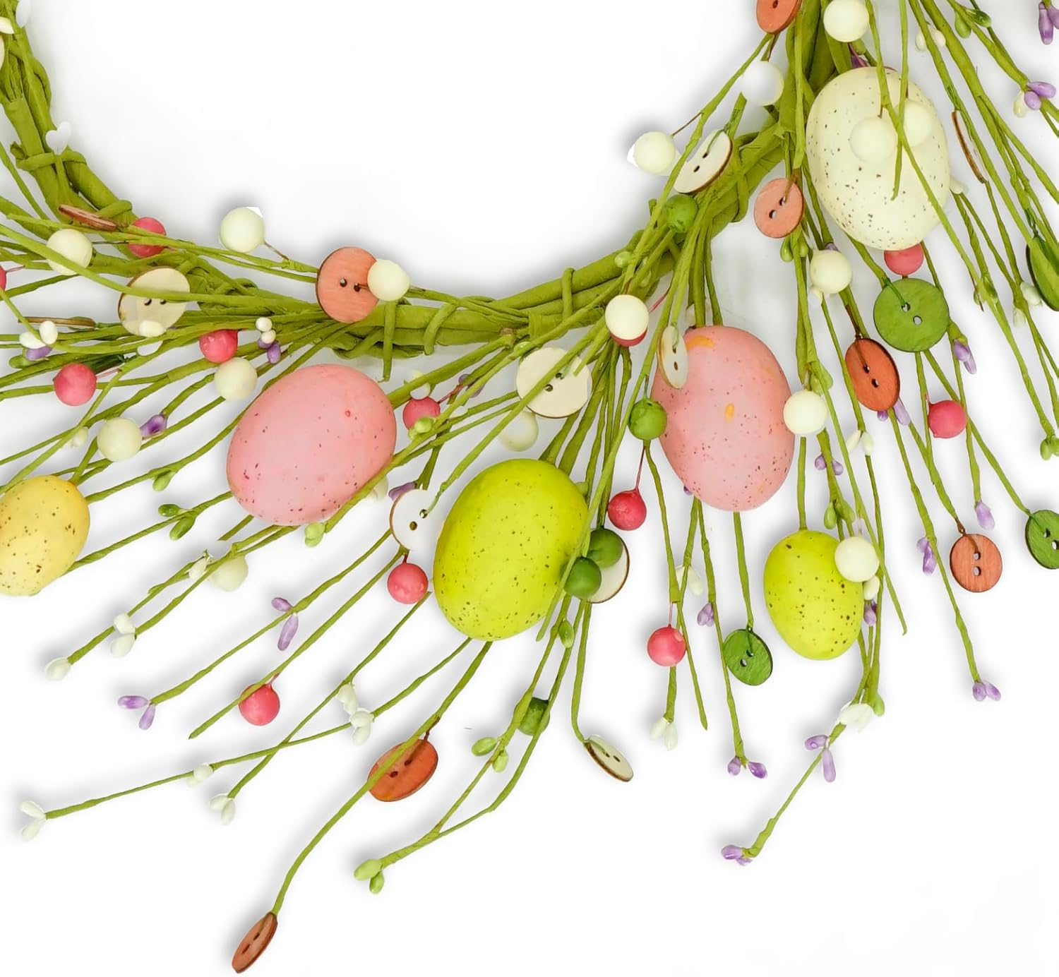Adjustable Easter Wreath with Colorful Eggs and Berries