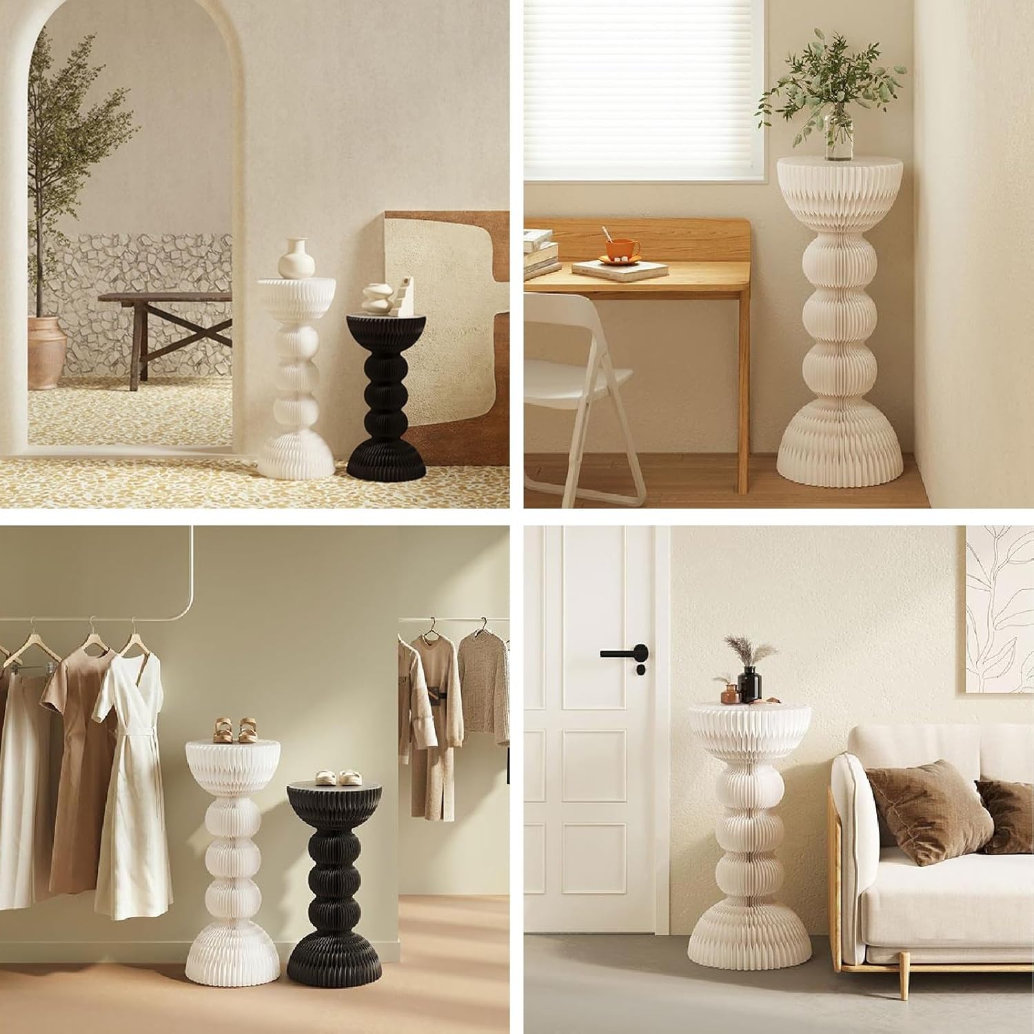Cylinder Pedestal Stands for Display and Decorations Black 44x90cm