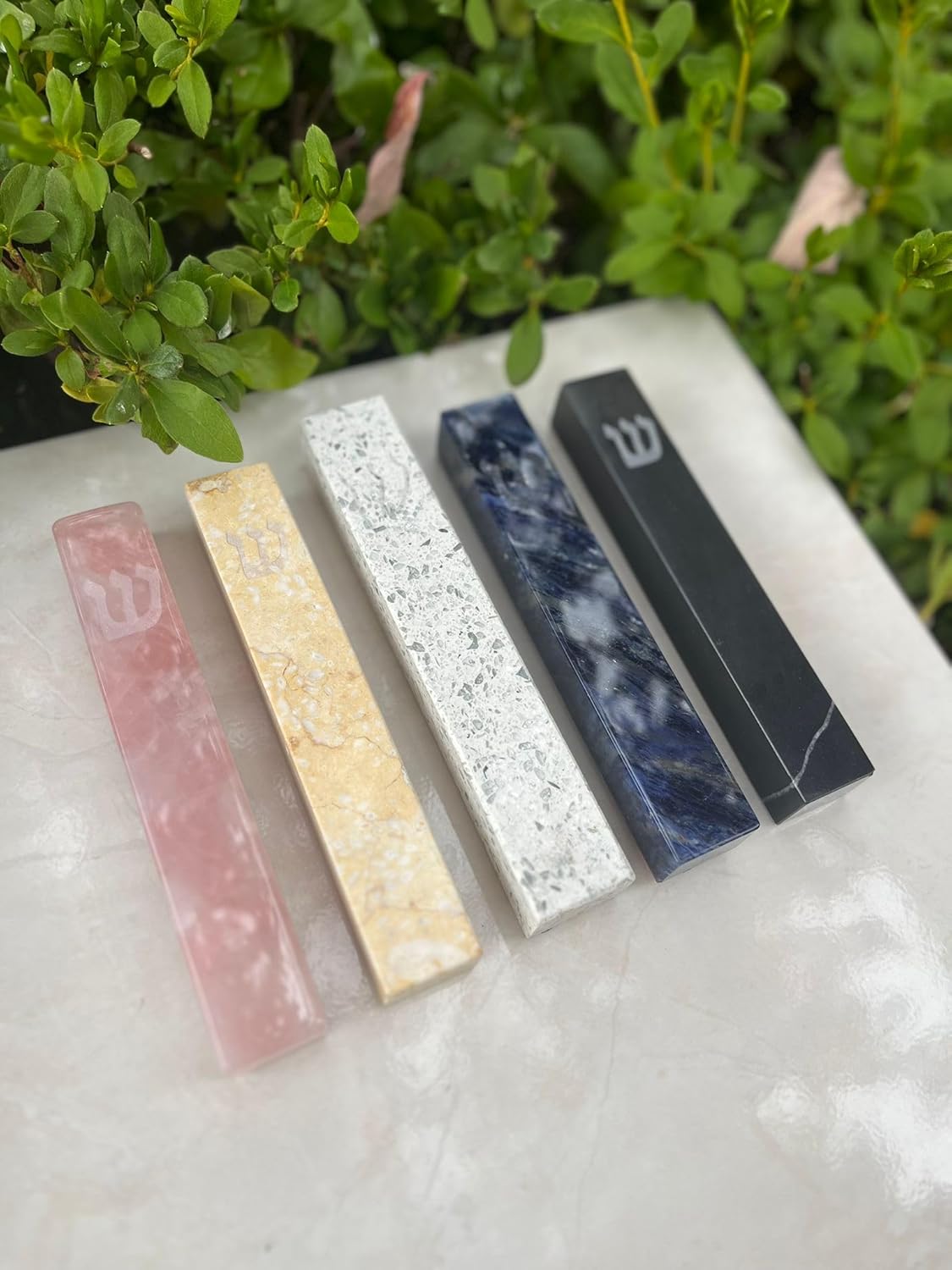 AS Mezuzot Quartz Mezuzah Case with Engraved Shin Design