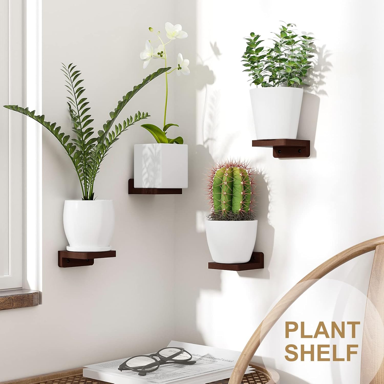 SRIWATANA 4-Pack Mini Floating Shelves for Home Decor