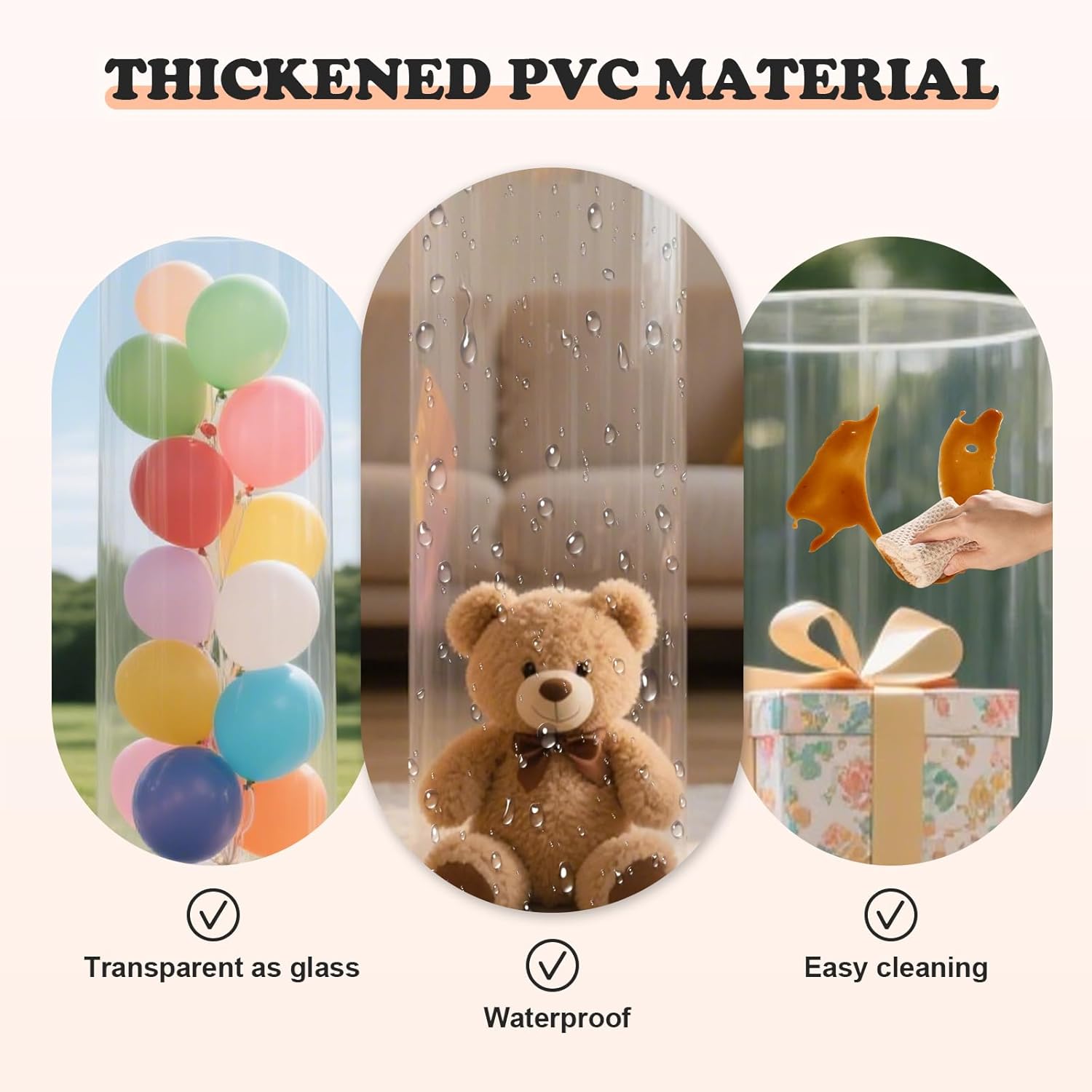 Clear Cylinder Pedestal Stands 3pcs for Party Decor