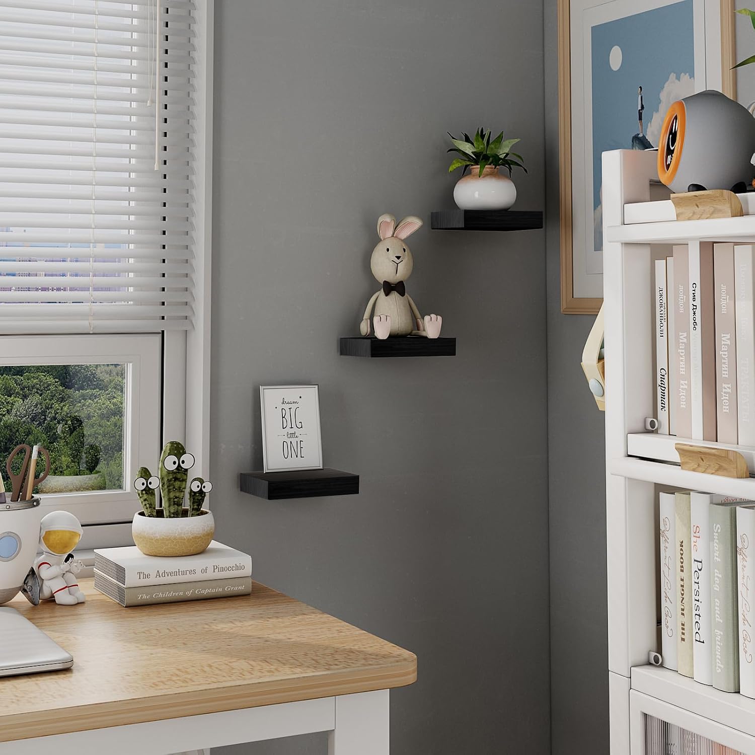 PopiShelves 3 Pack 6 Inch Mini Square Wall Shelves