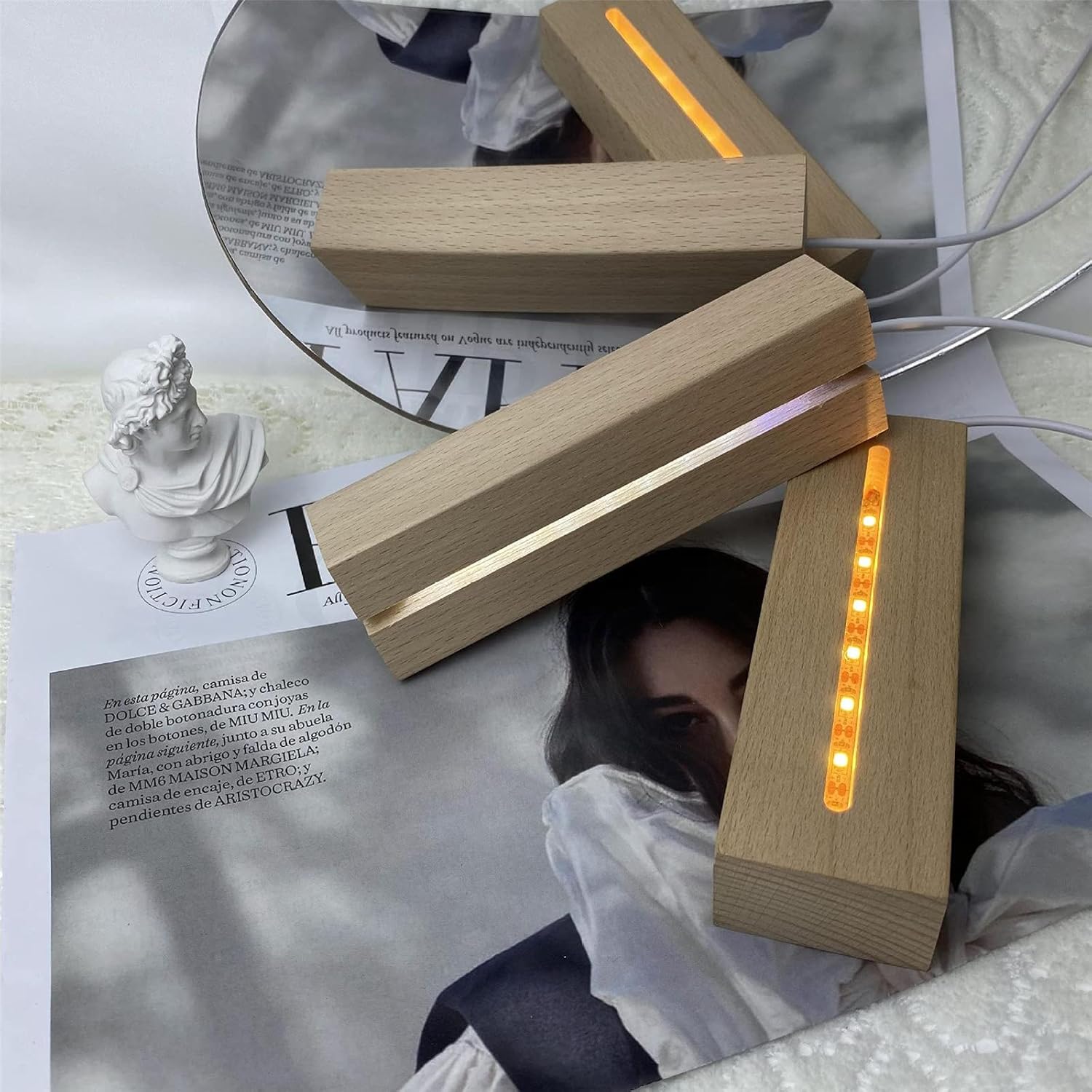 LED Light Display Base Stand with USB Power 2PC