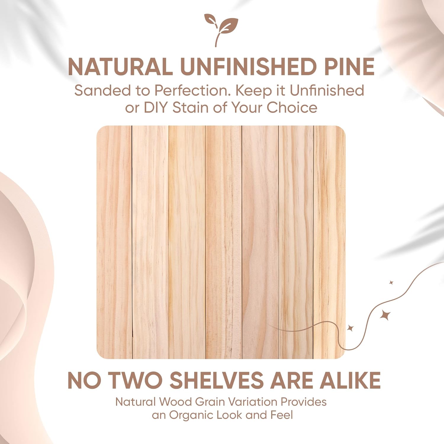 Homeforia 24 Inch Wood Floating Shelves Set of 2