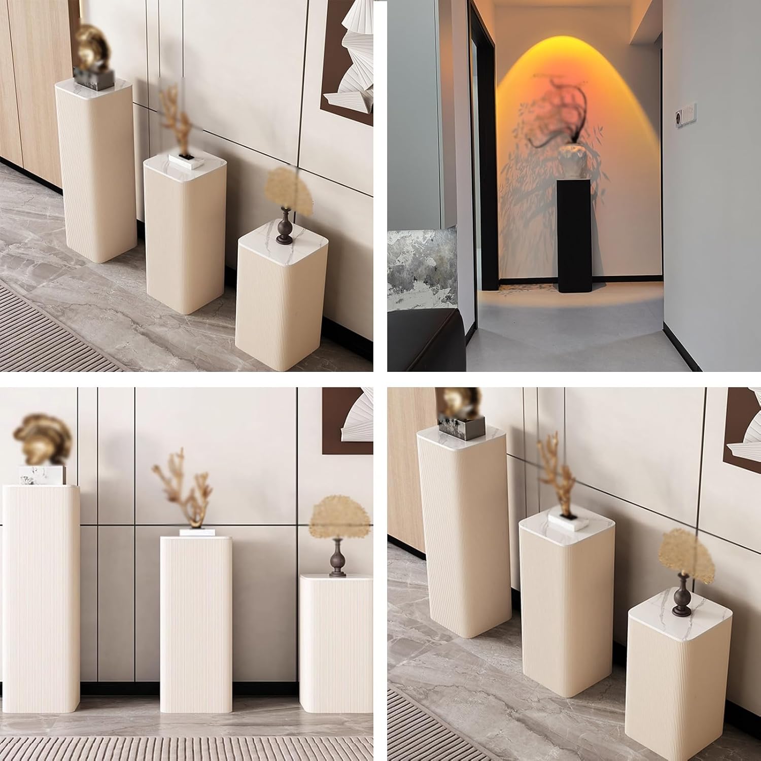 Cube Pedestal Display Stand Black 30x30x100cm