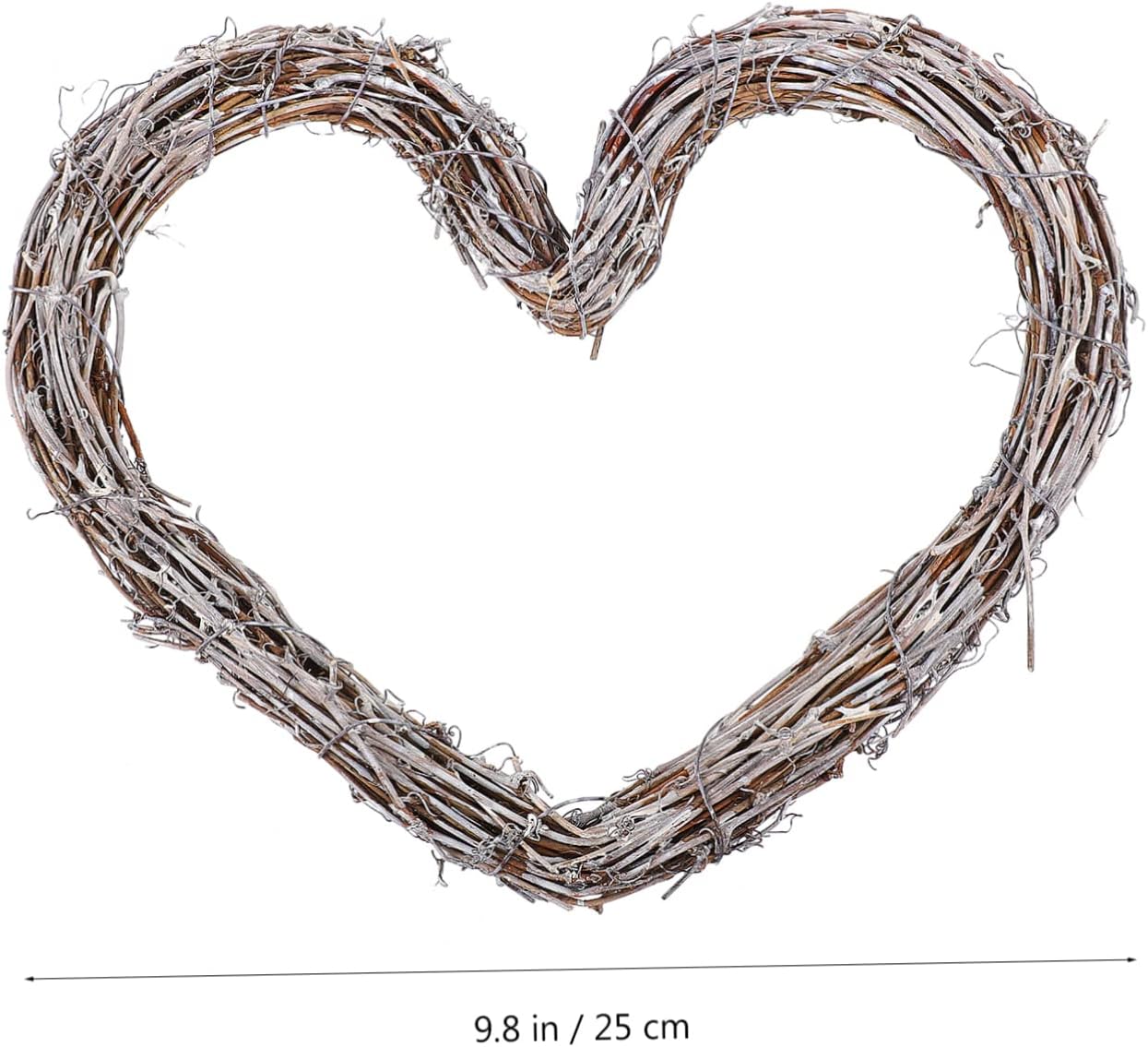PRETYZOOM Rattan Heart-Shaped Door Wreath