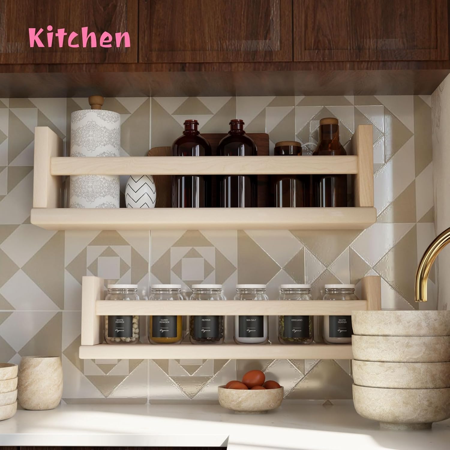 Floating Shelves 2 Pack 16 Inch Rustic Wood Wall Shelves