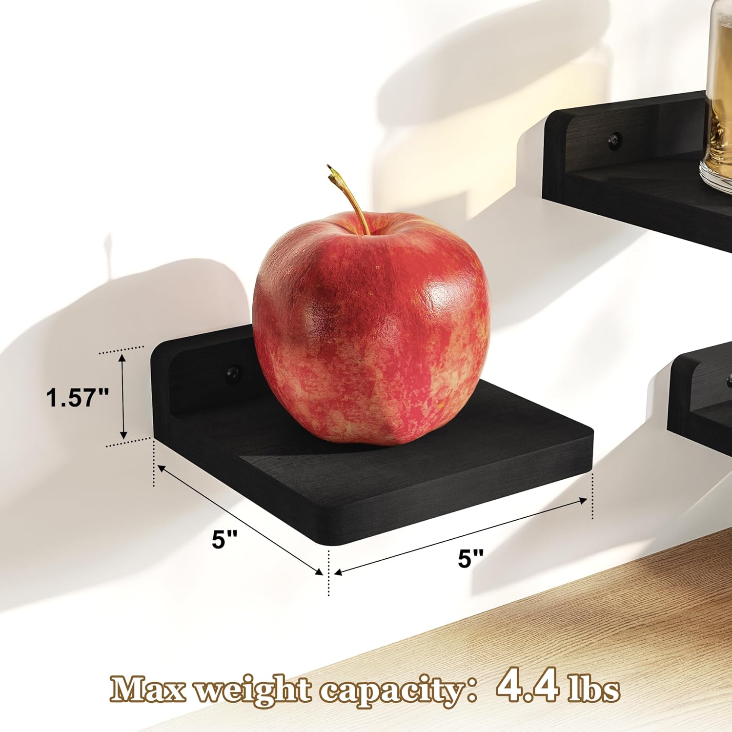 SRIWATANA 5 Inch Floating Shelves Set of 4