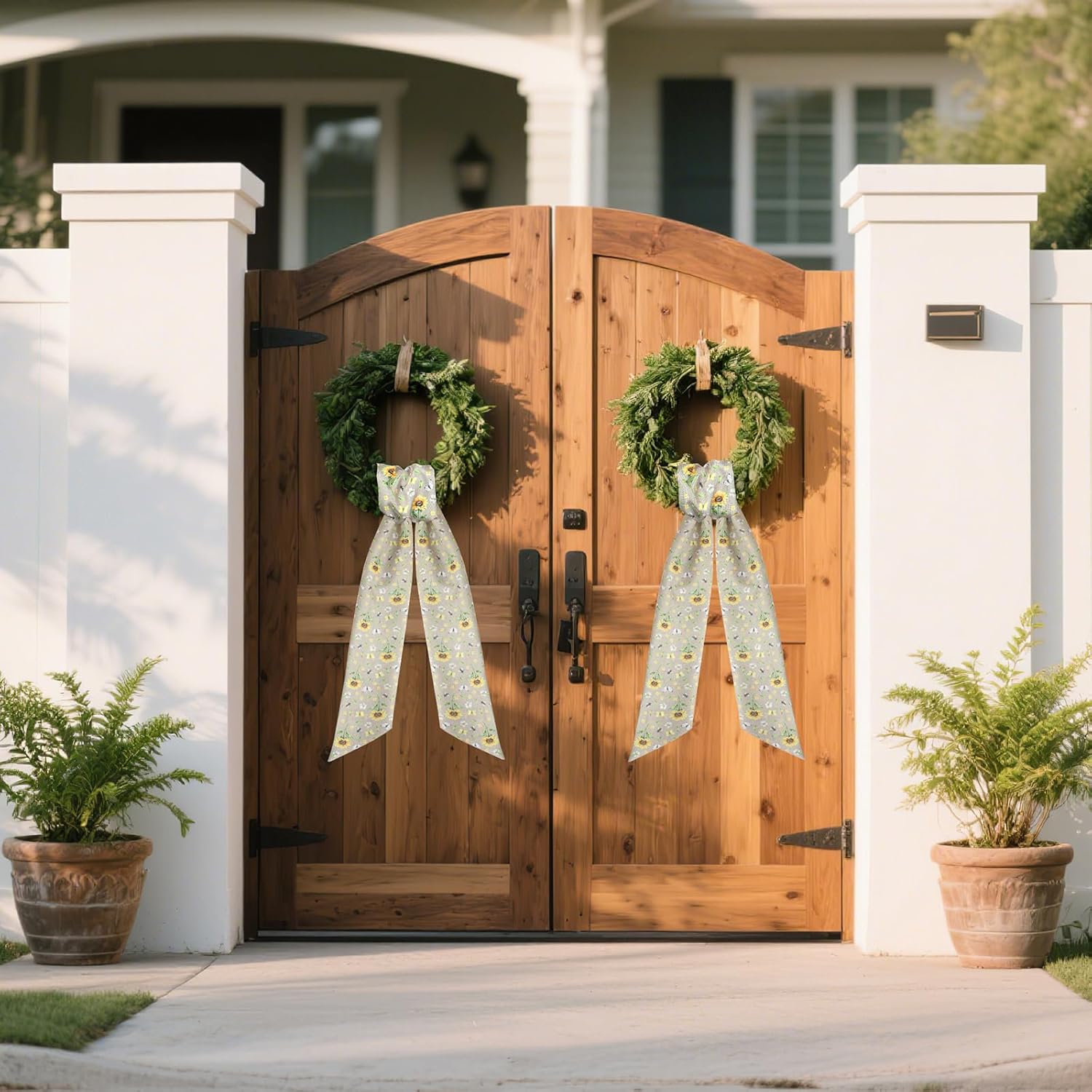 Boho Wreath Sash for Front Door - 2 Pcs Sunflower Style