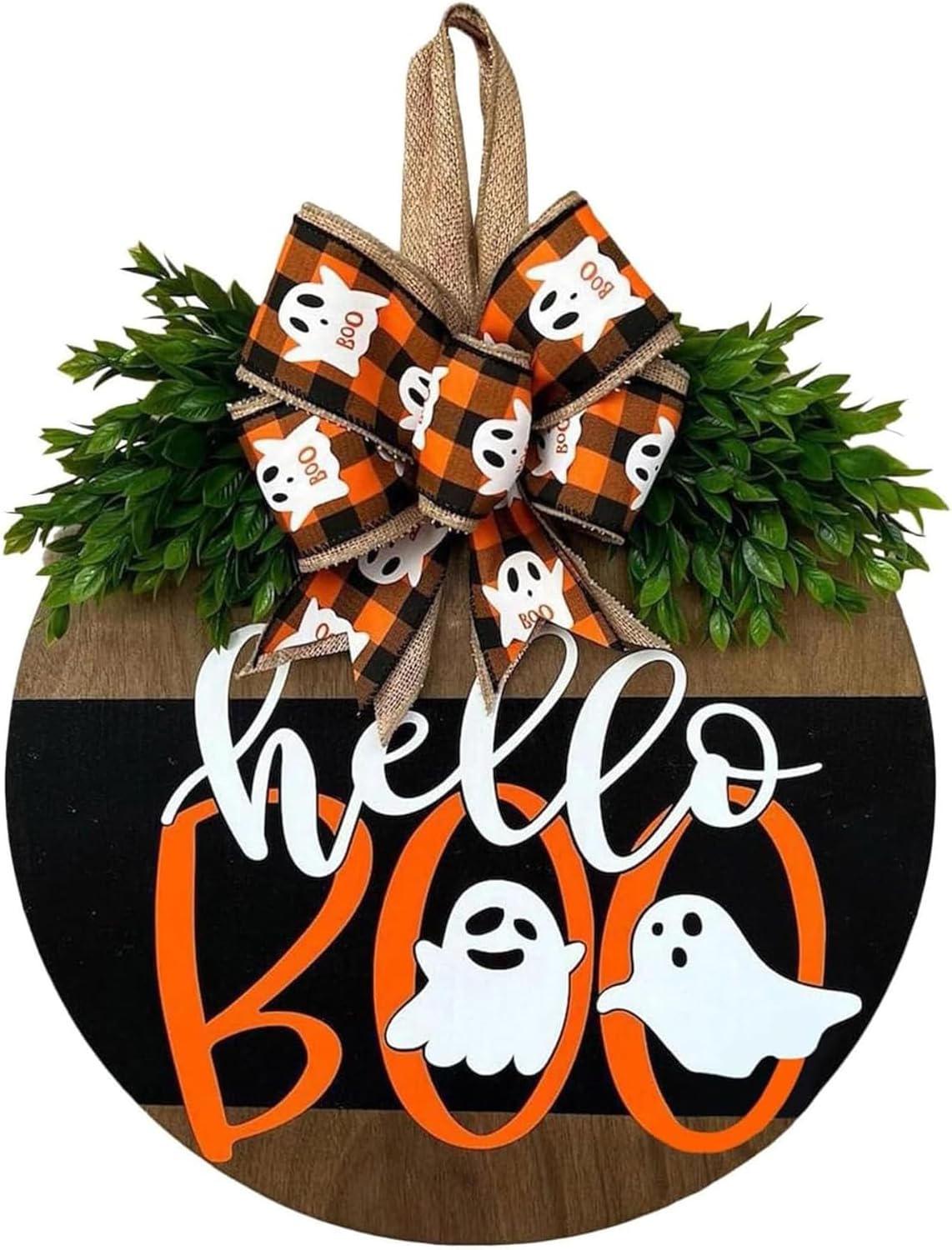 Cute Halloween Ghost Welcome Wreath Door Hanger