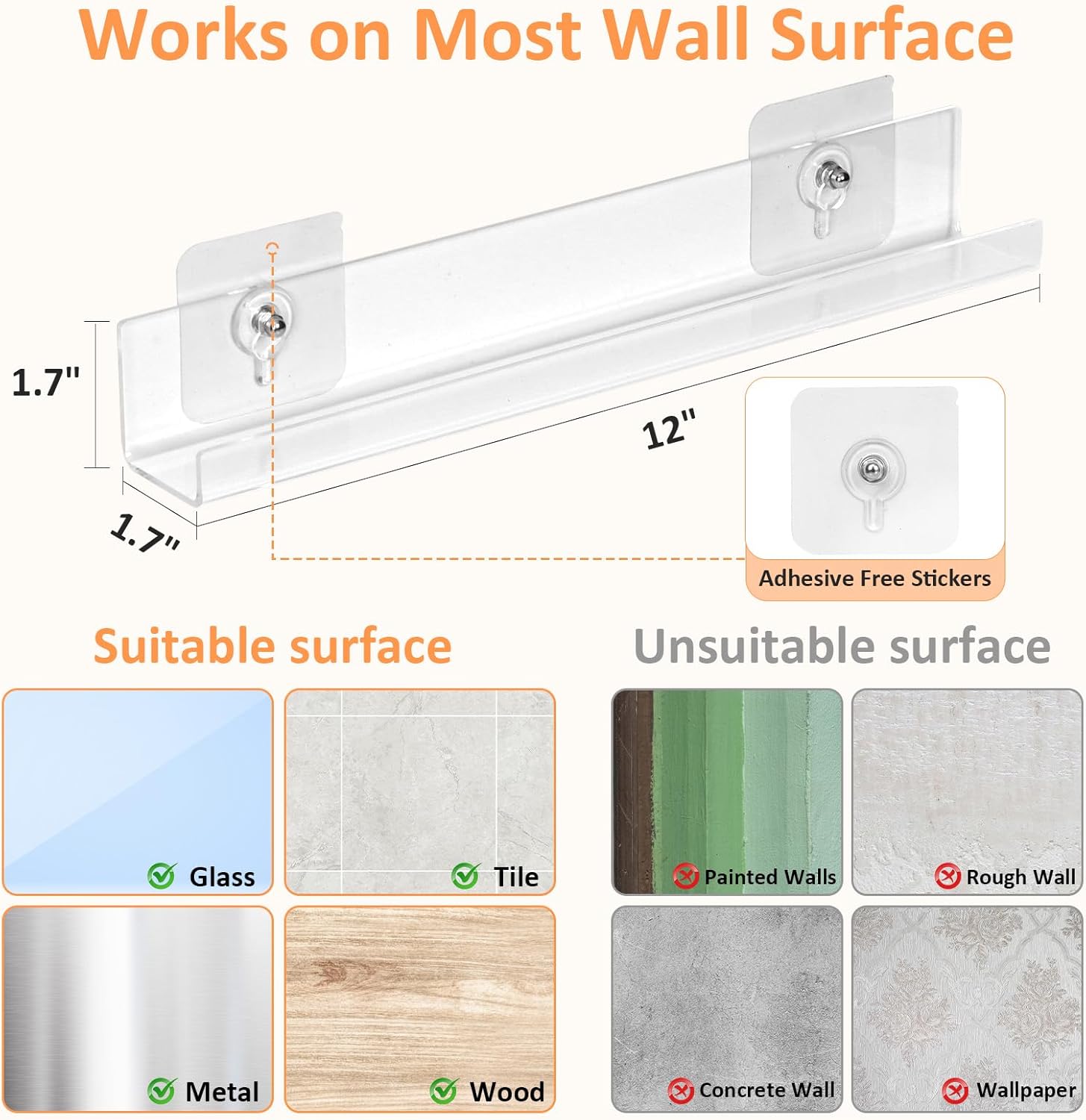 12 Pack Vinyl Record Holder Wall Mount Shelf