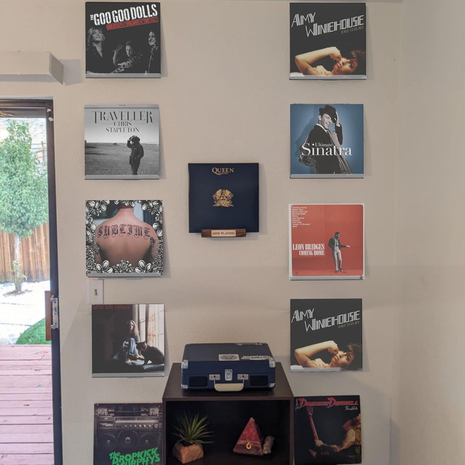 12 Inch Vinyl Record Wall Mount 8 Pack Clear Shelves