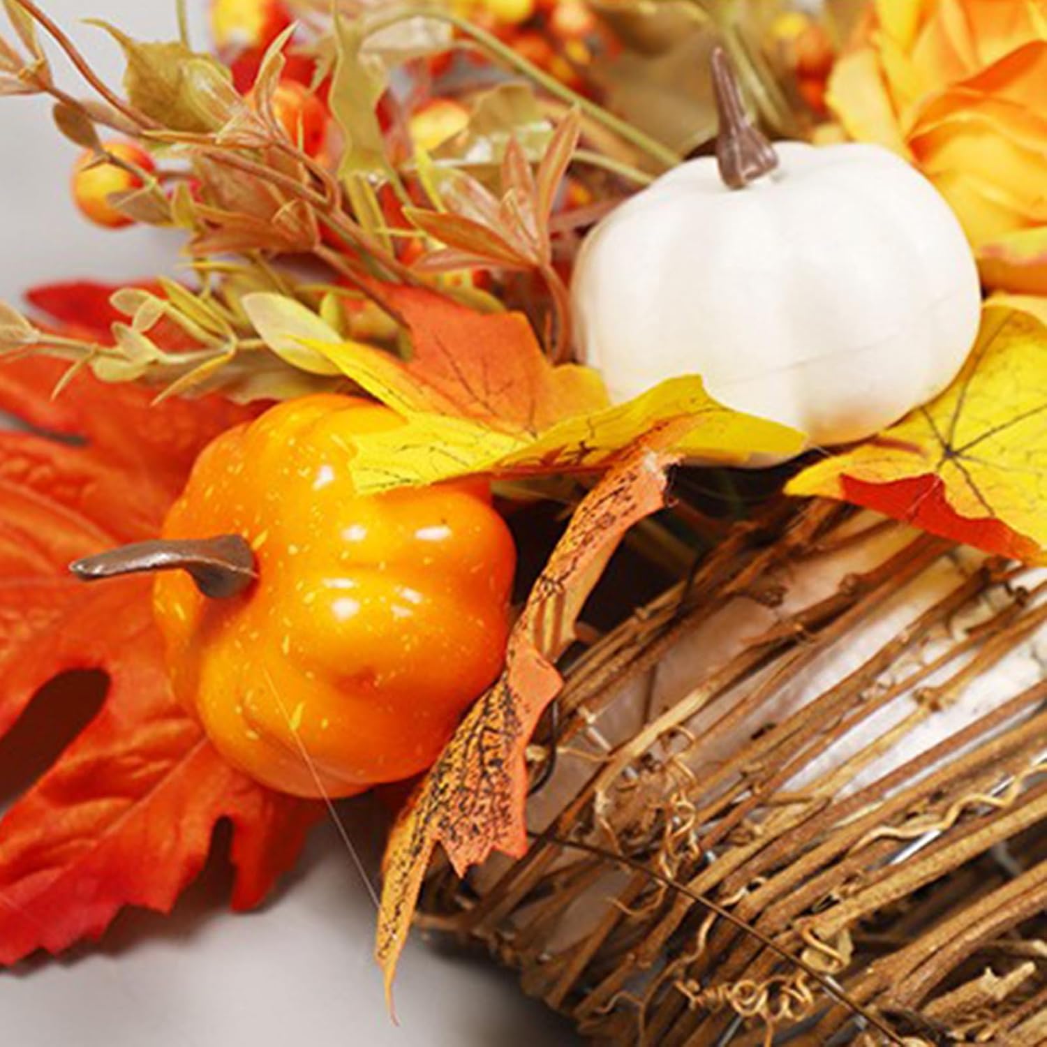 FQQWEE Peony Fall Door Wreath Decor