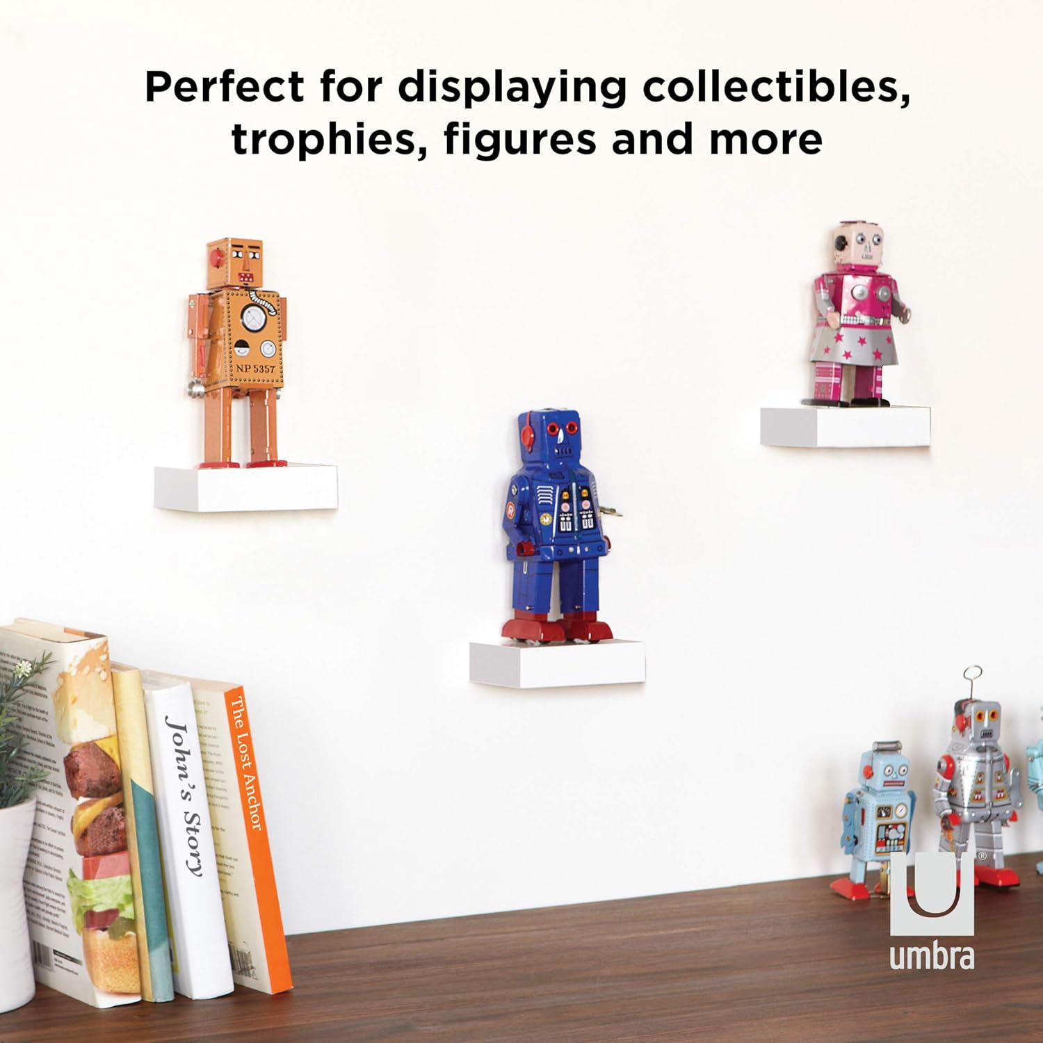 Umbra Showcase Floating Shelves Set of 3 White