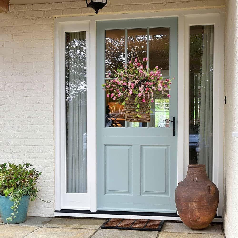 18 Inch Hydrangea Wreath Front Door Basket