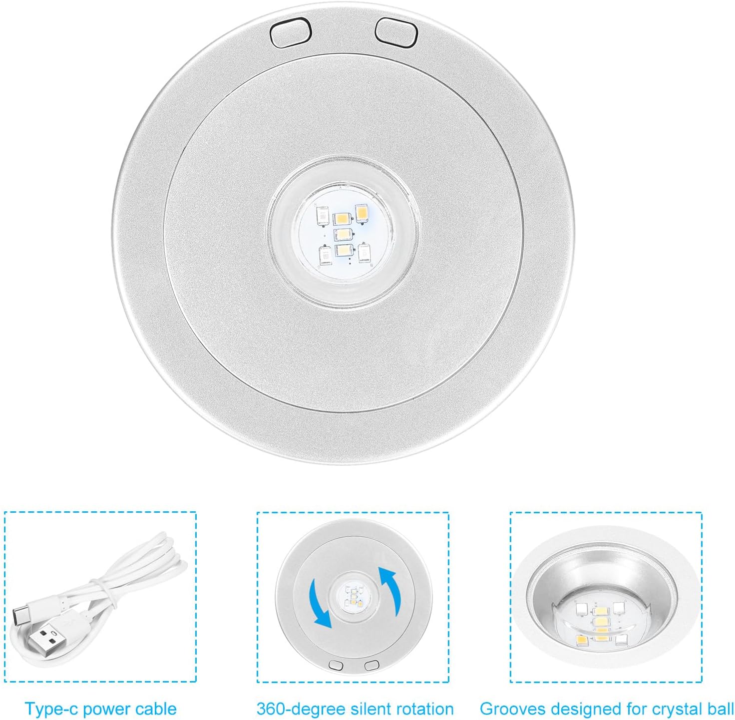 PATIKIL 45 x 35 Rotating Display Stand with LED Light
