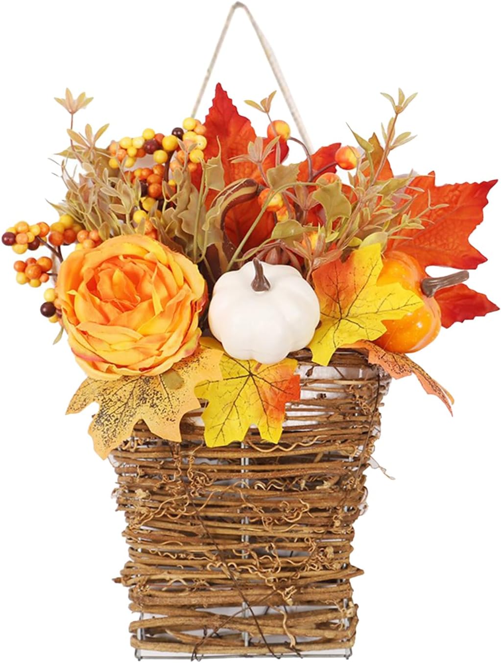 FQQWEE Peony Fall Door Wreath Decor