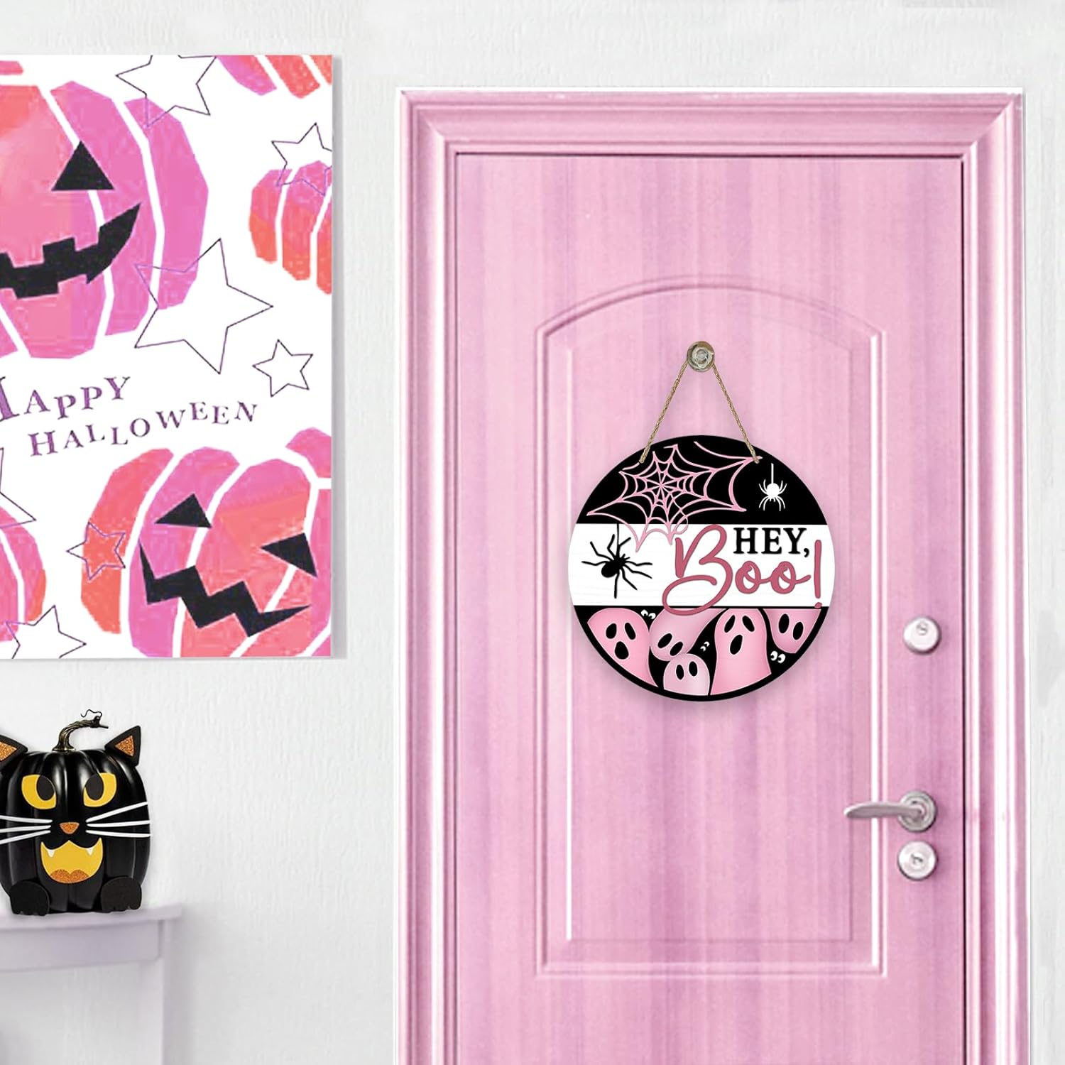 Deroro Halloween Hey Boo Sign Front Door Decor