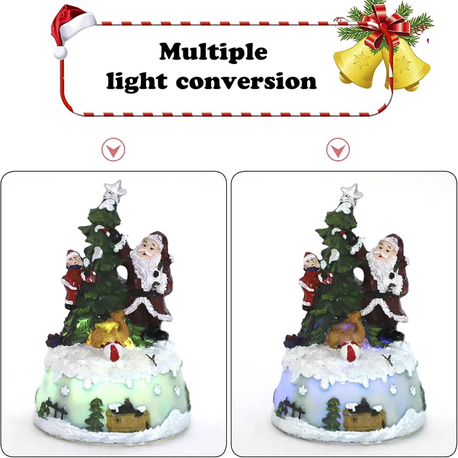 Beisto Christmas House Figurine with Light and Music