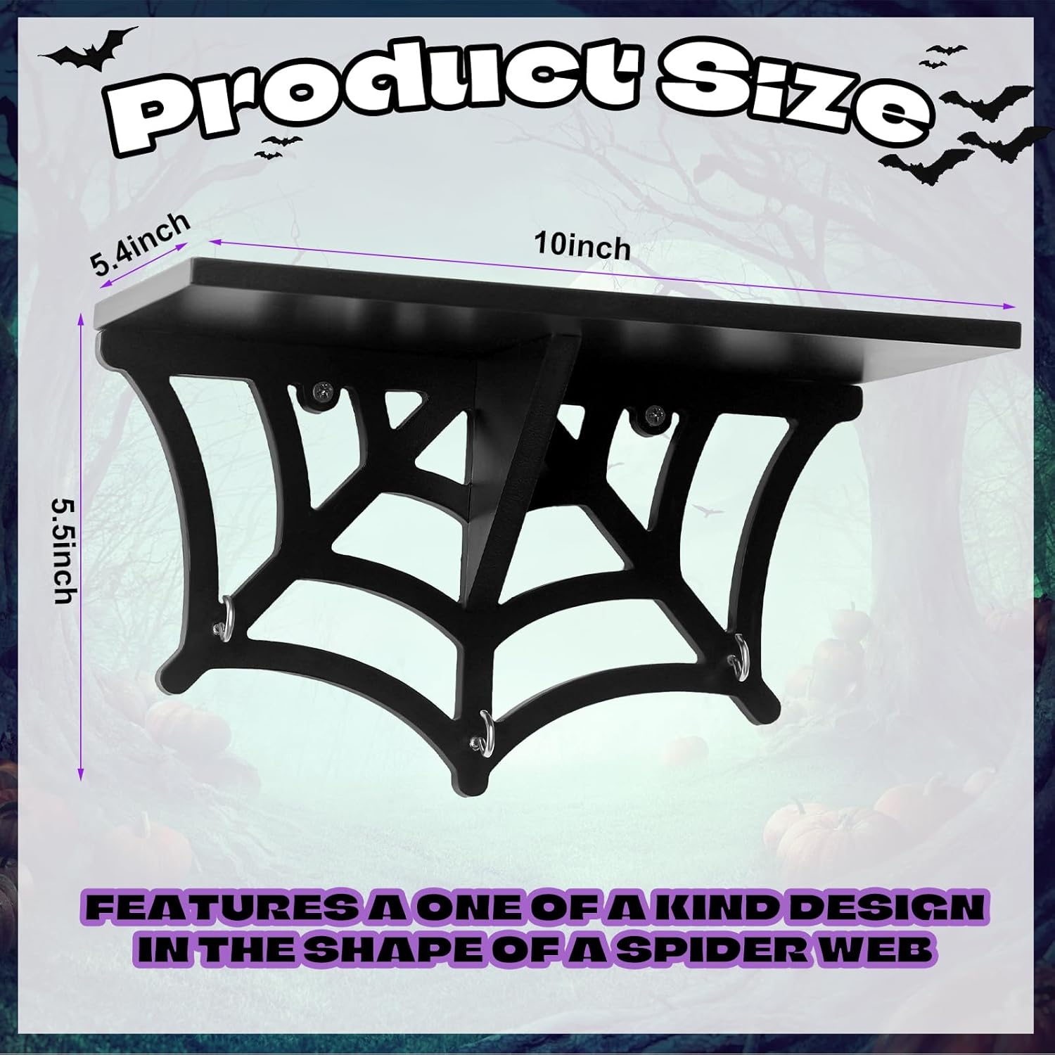 2 Pcs Halloween Spider Web Shelf Gothic Decor