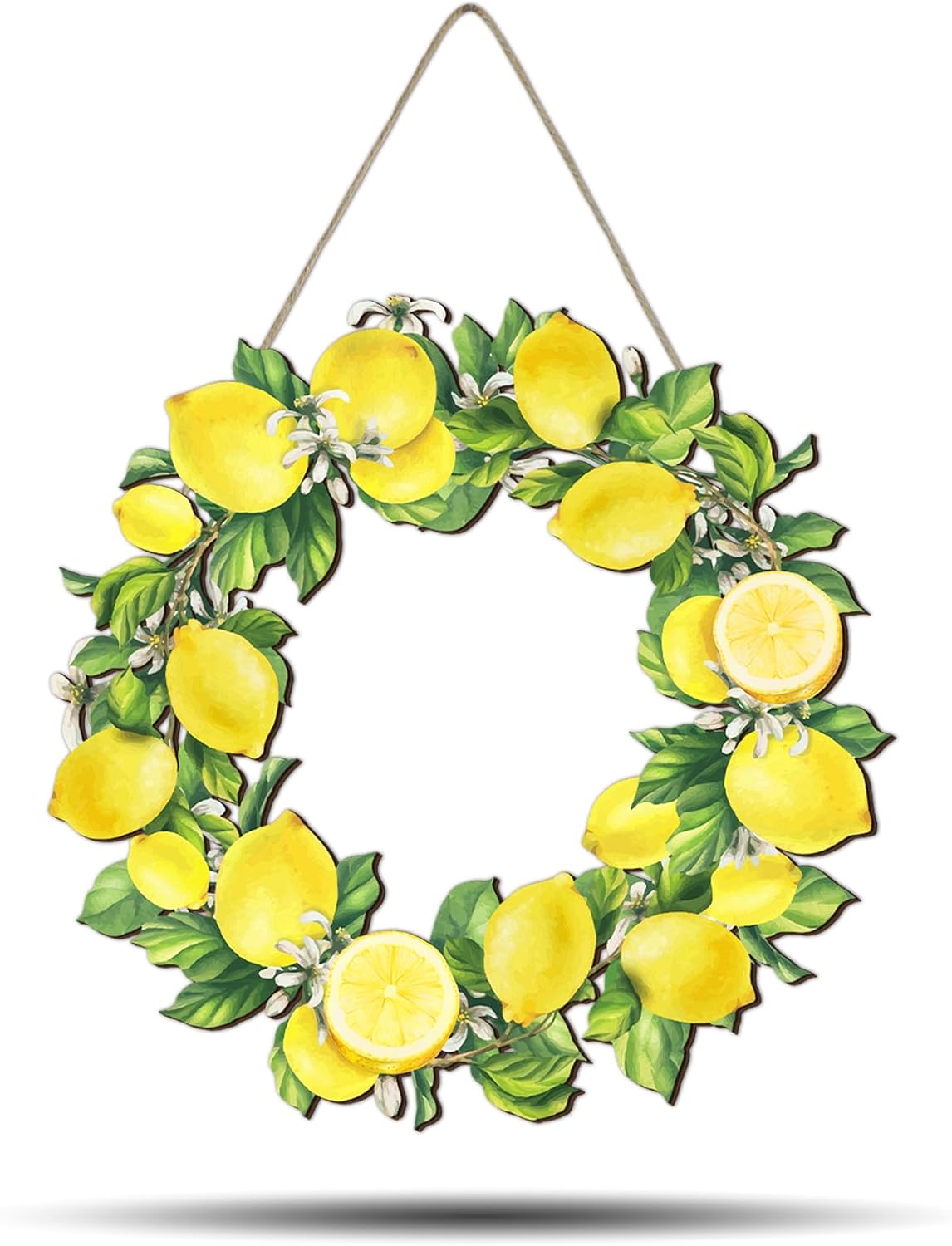 Lemon Wreath Front Door Summer Decor Hanging Sign