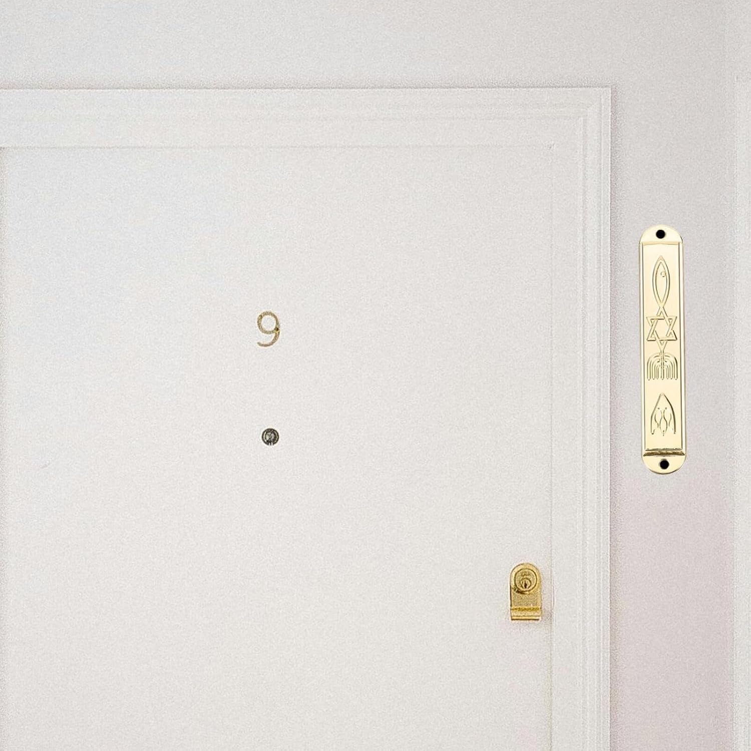 VOSAREA Antique Metal Mezuzah Scroll Door Accent
