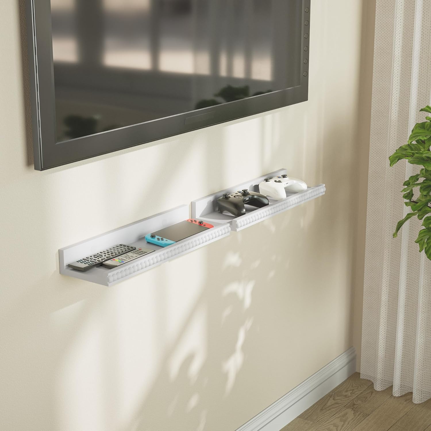 Alsonerbay Modern Floating Shelves Set of 2 with White Finish