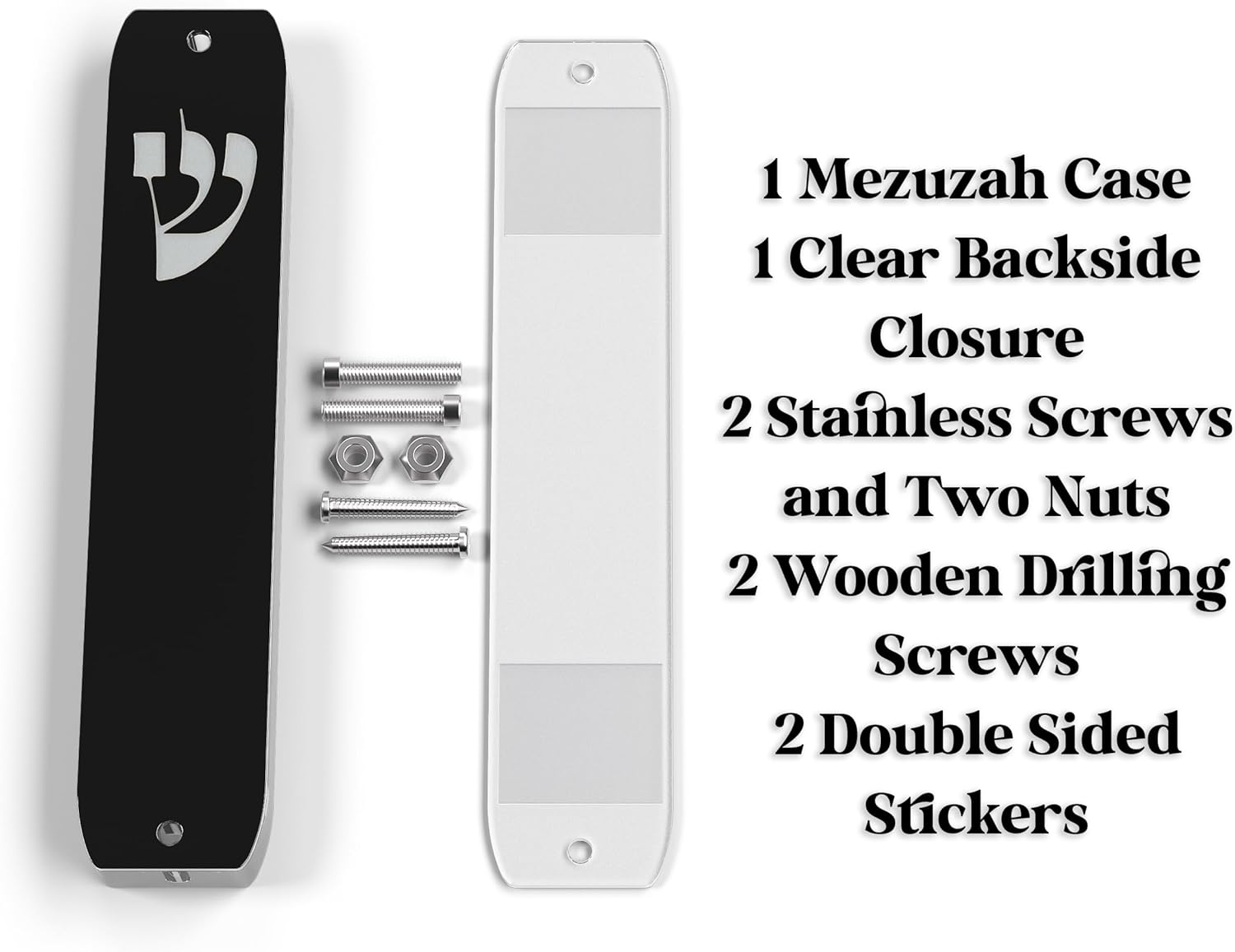 TYLDUM Mezuzah Case Clear Black with Silver