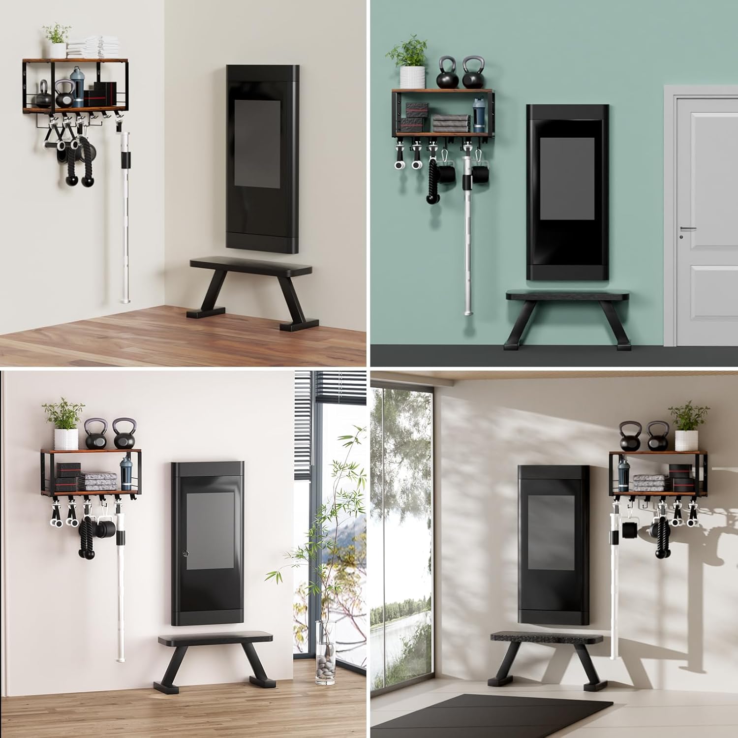 TJ MOREE 2 Tier Floating Shelf for Home Gym Storage