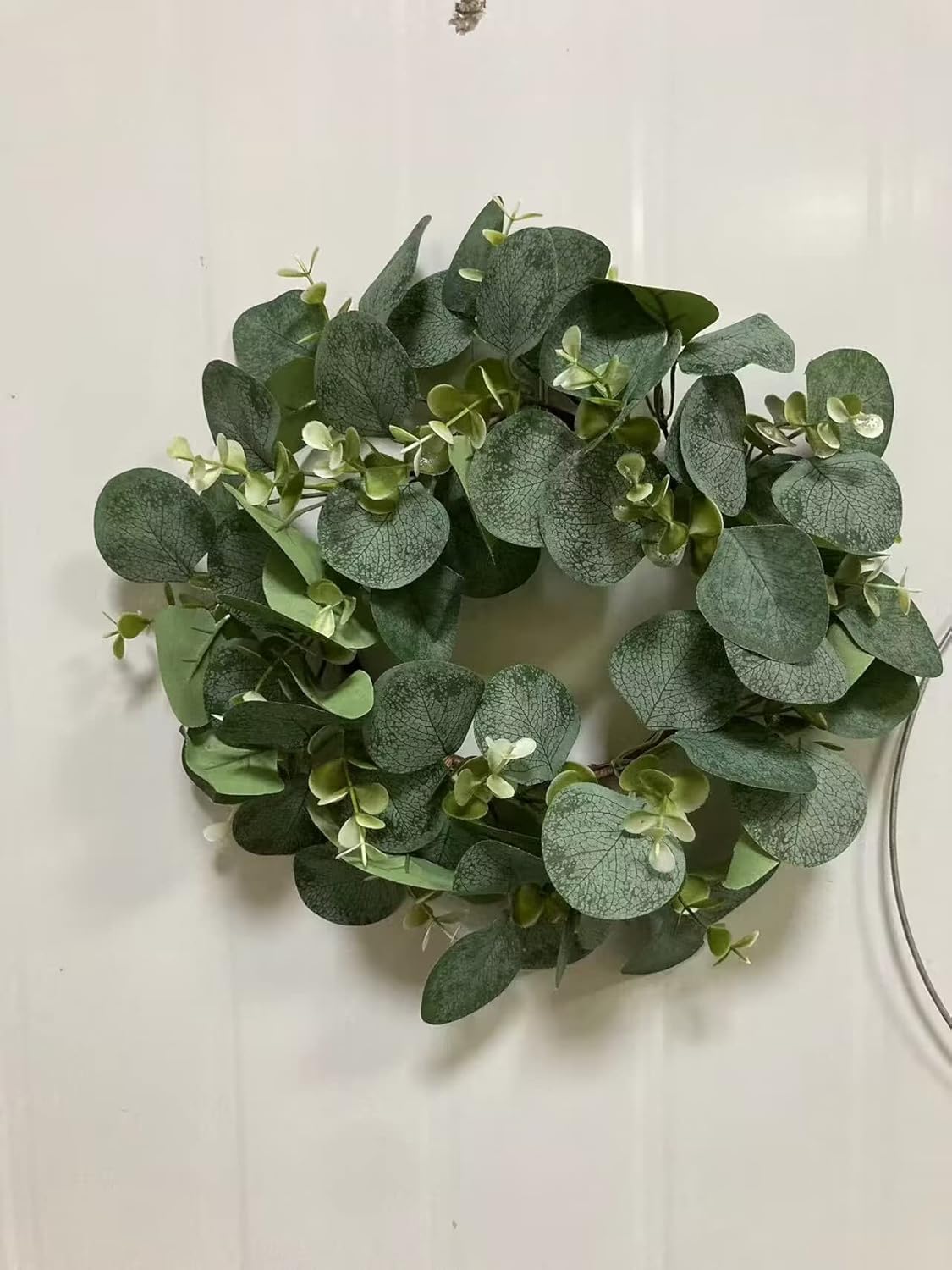 Artificial Eucalyptus Leaves Wreath 9 Inch Farmhouse Decor