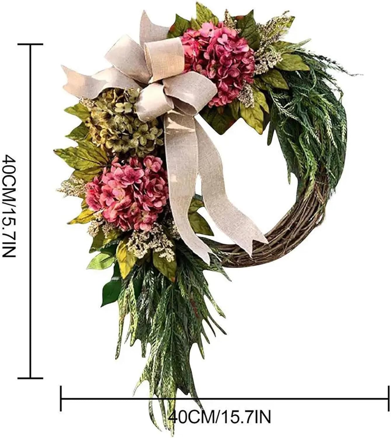 Spring Green Wreath Front Door Decor Accent