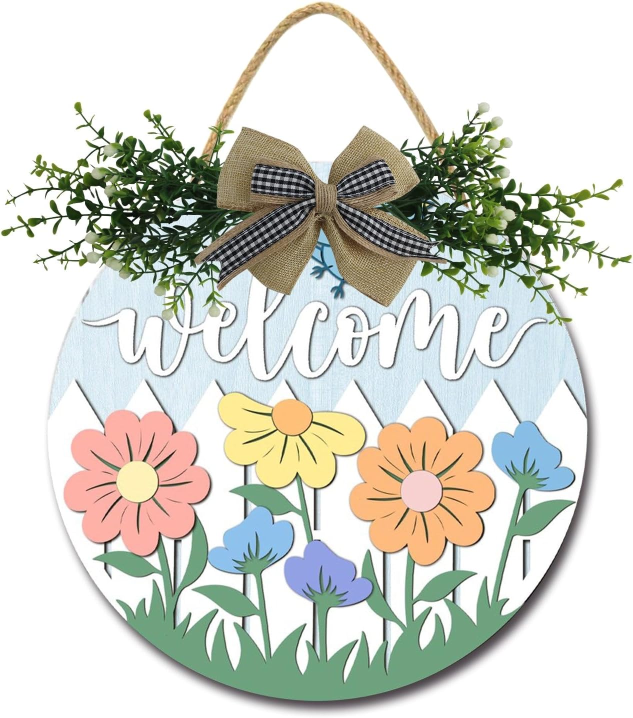 Welcome Wooden Front Door Sign 11 Inches