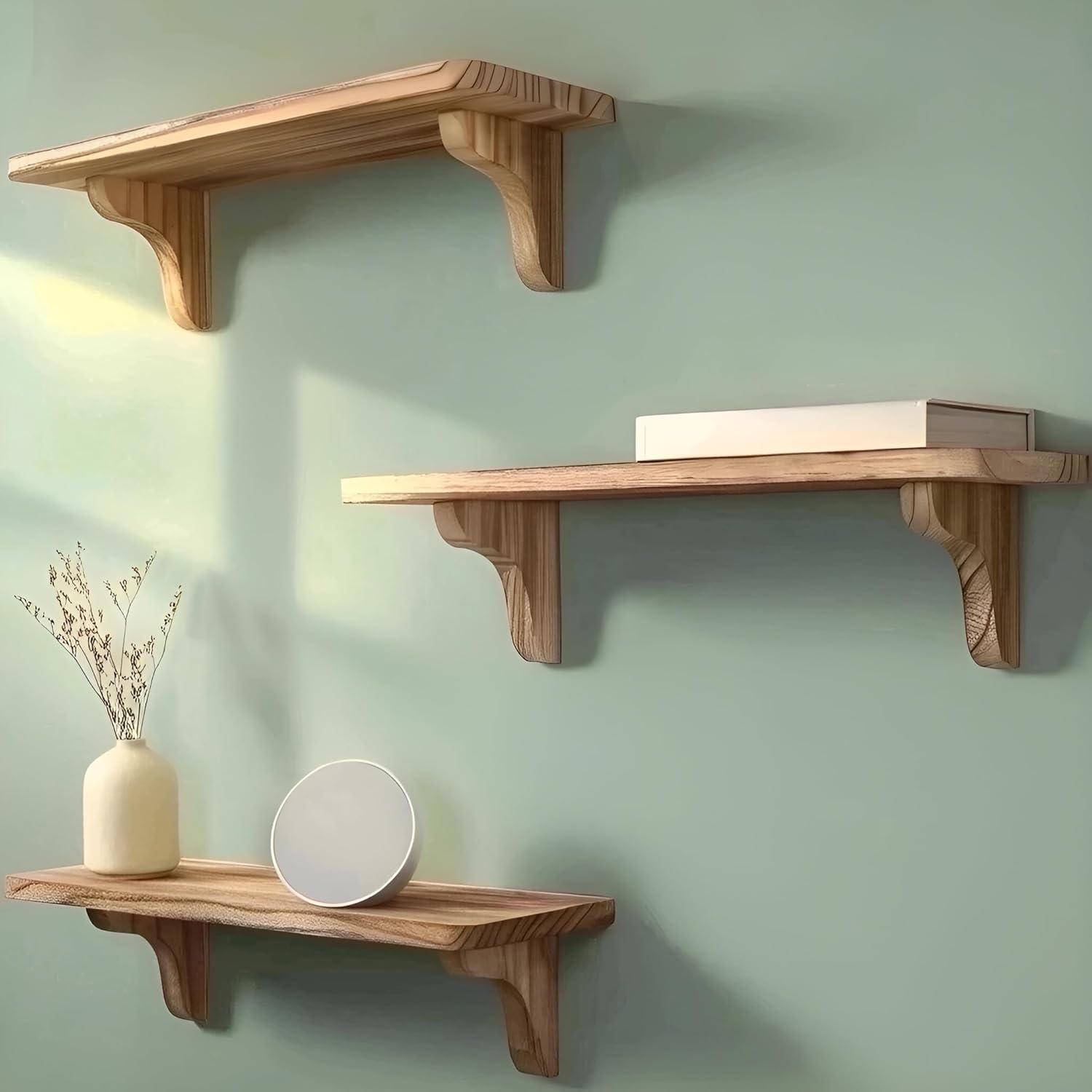 Real Wood Wall Shelf Set of 3 - 17 Inch