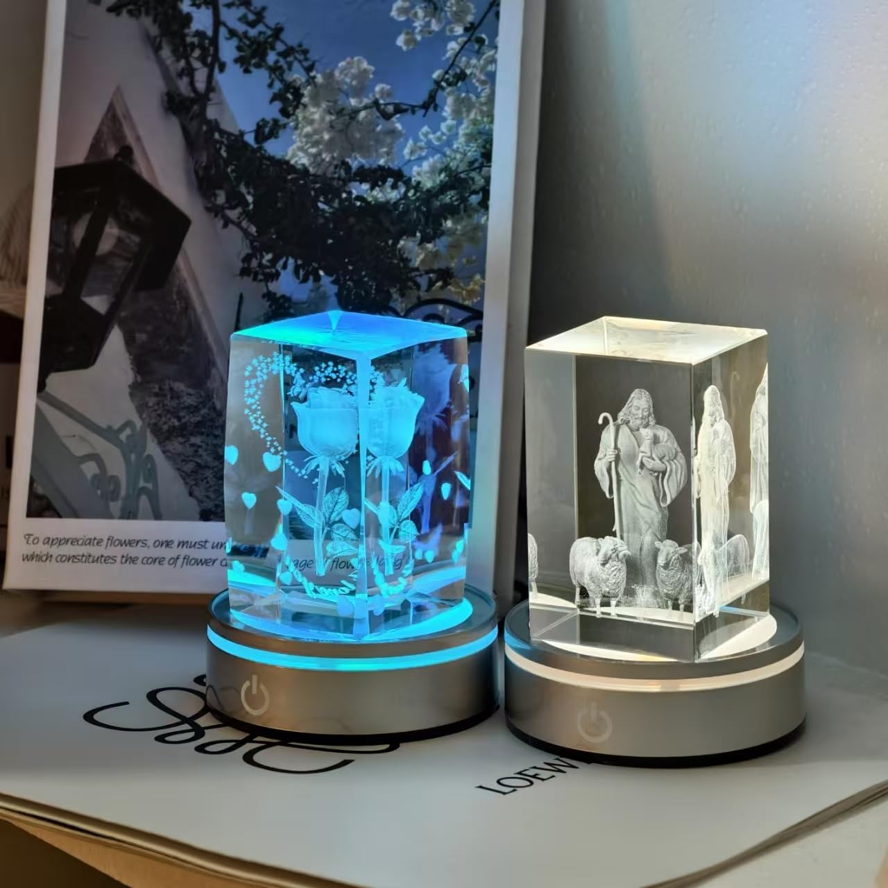 Museum-Grade Crystal Lighting Base Set of 4