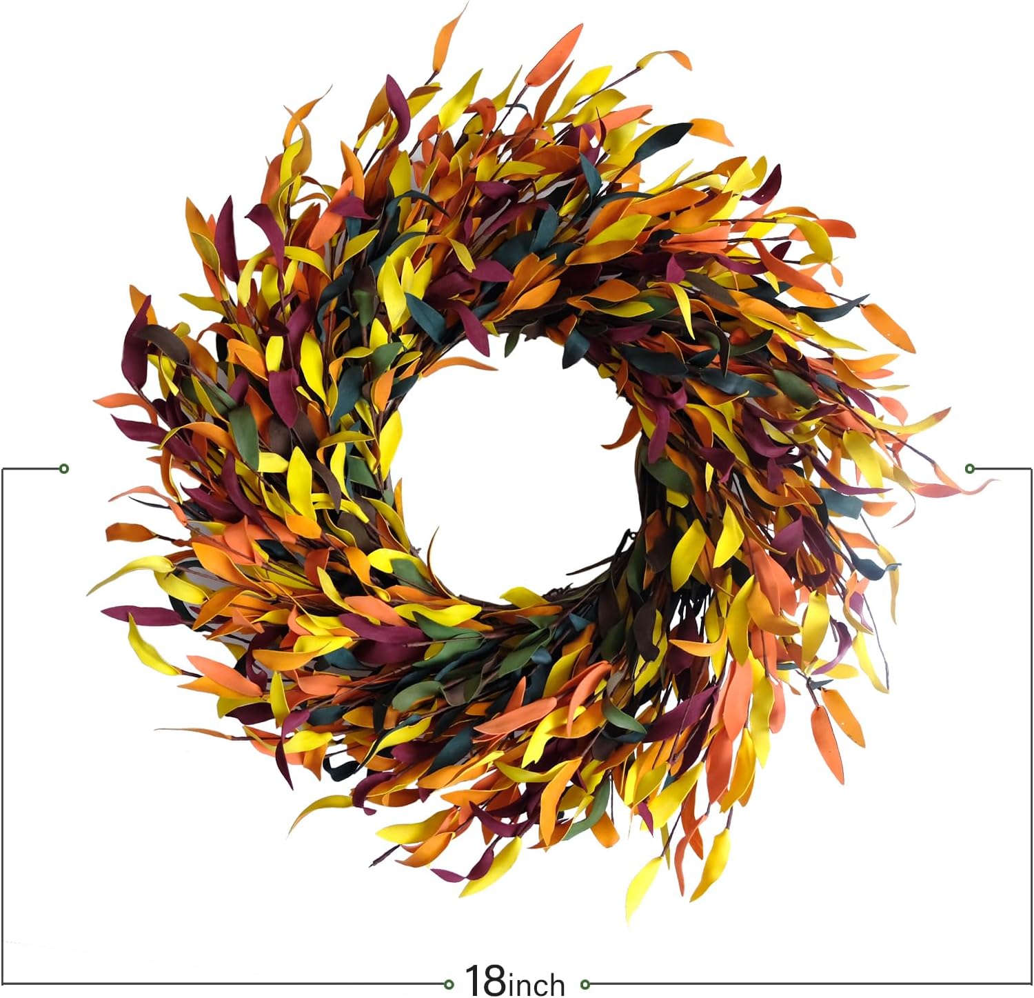 Bibelot Fall Leaf Wreath 20 Inch Autumn Decor
