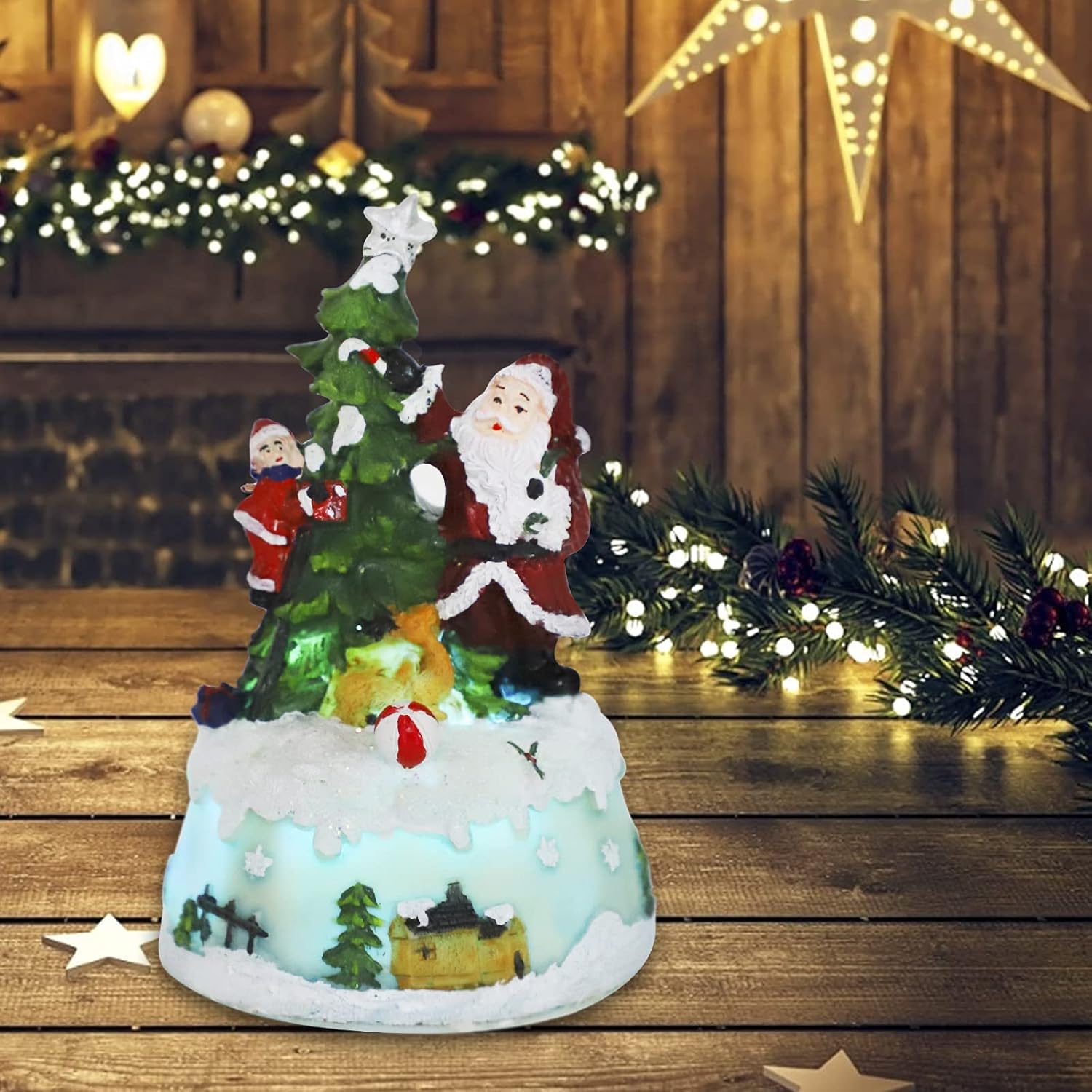 Beisto Christmas House Figurine with Light and Music