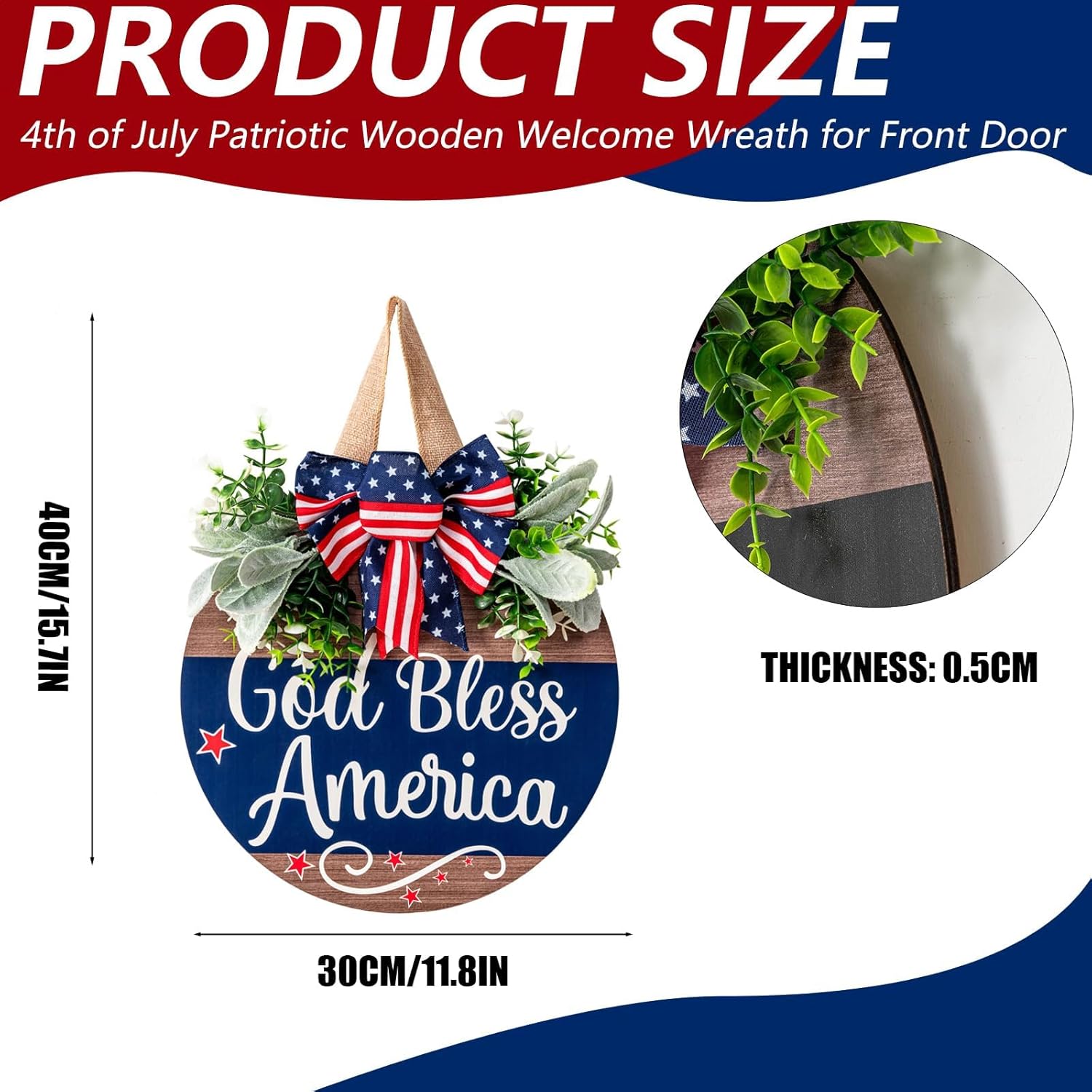 Patriotic Independence Day Welcome Wreath