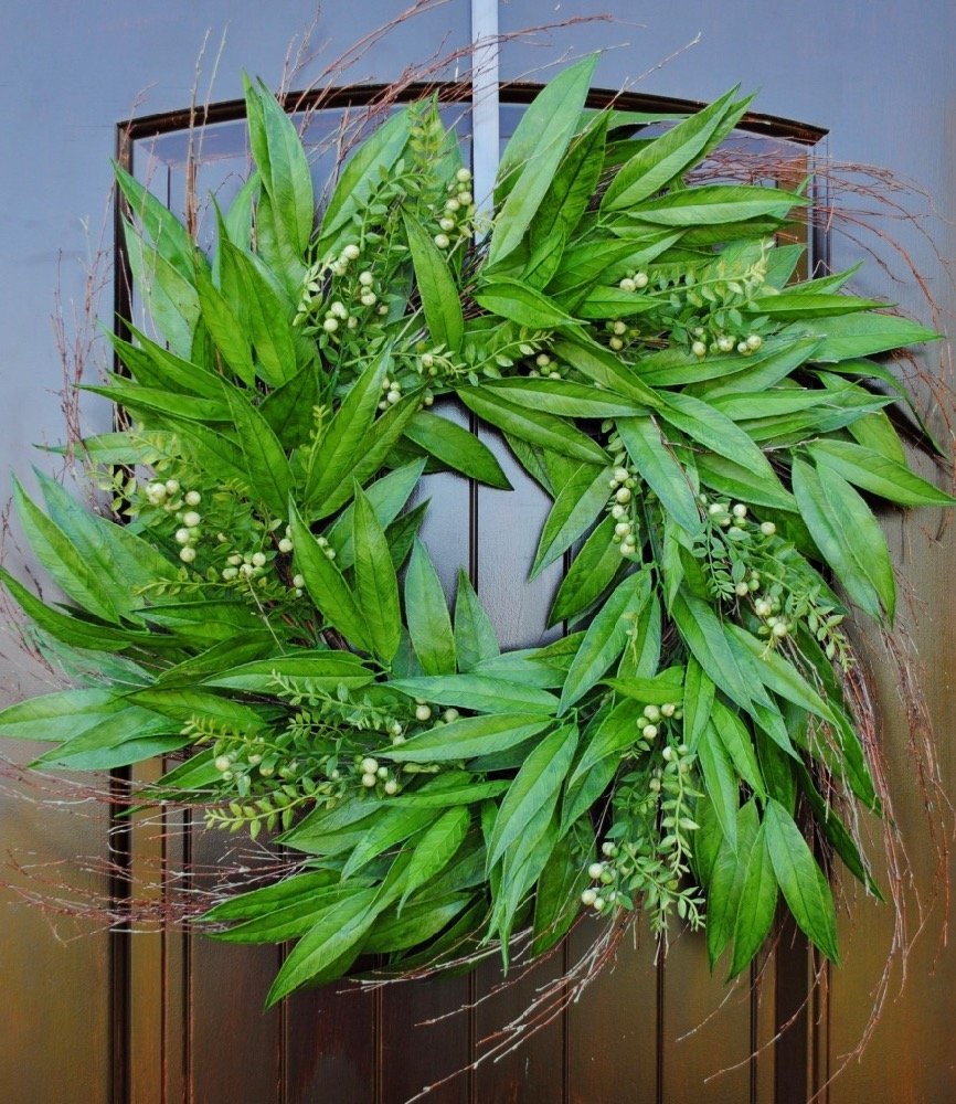 XLarge Bay Leaf Wreath for Front Door Decor