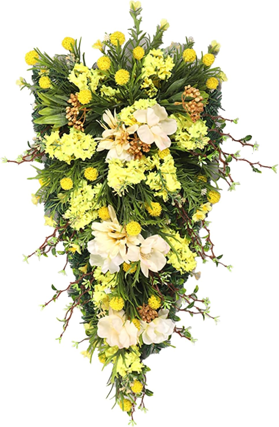 Floral Swag Decorative Teardrop Wreath Wall Hanging