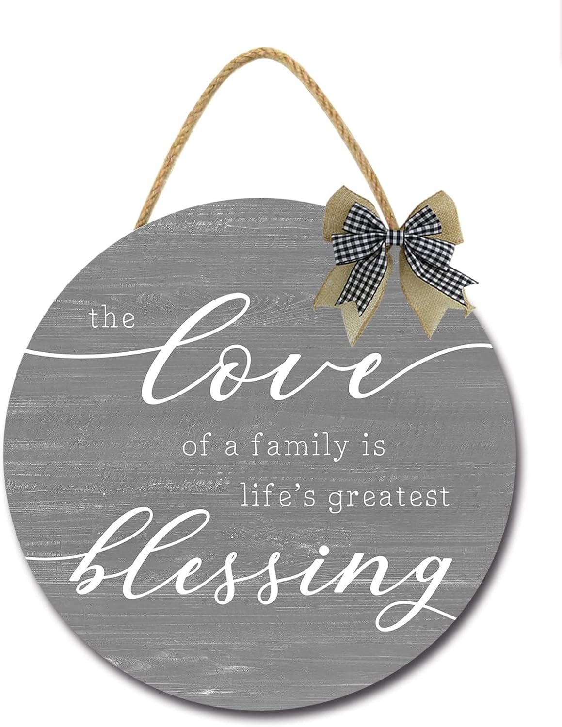 Family Blessing 12 Inch Rustic Wooden Door Sign