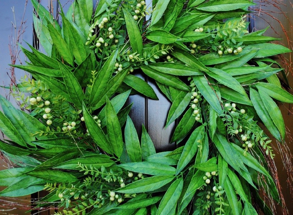 XLarge Bay Leaf Wreath for Front Door Decor