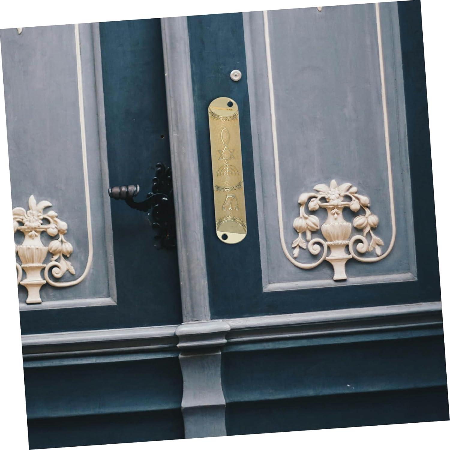 Metal Mezuzah with Scroll for Home Door Decor