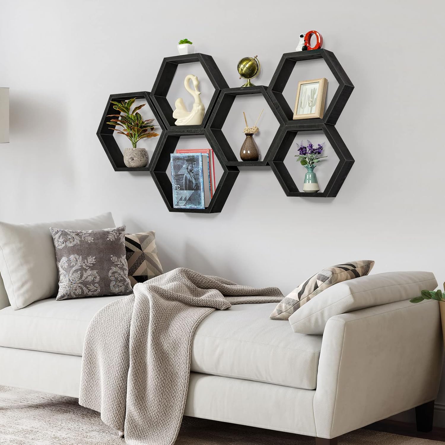 Ybing Hexagon Floating Shelves Set of 6
