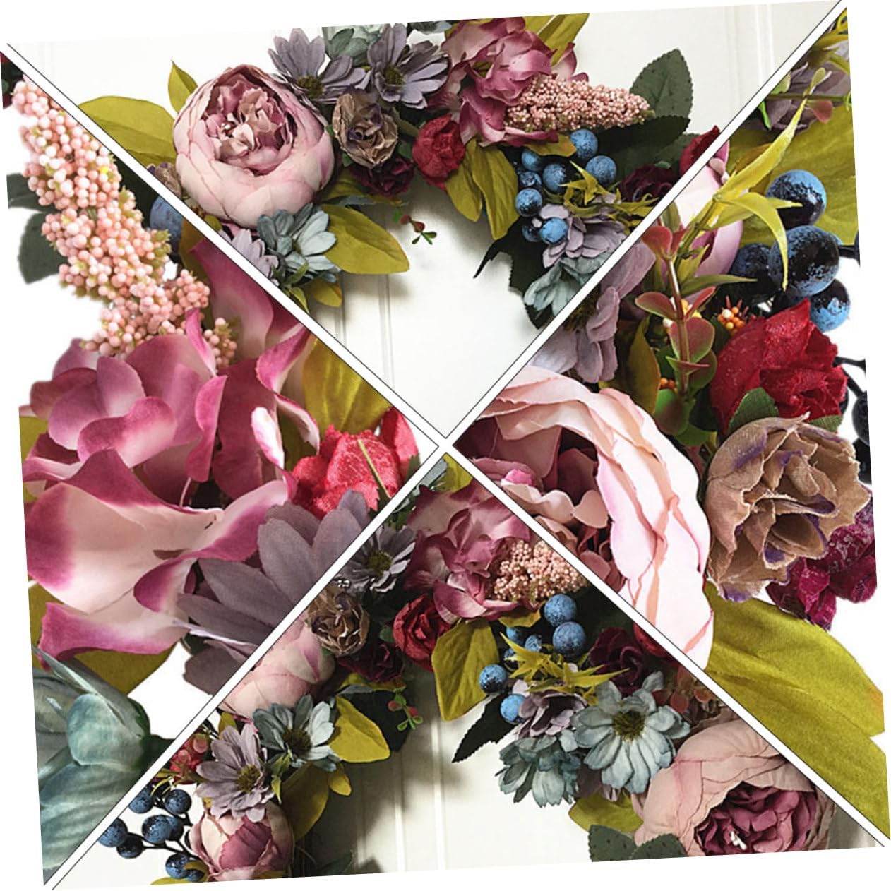 1pc Rattan Wreath Simulated Peony Garland Front Door Decor