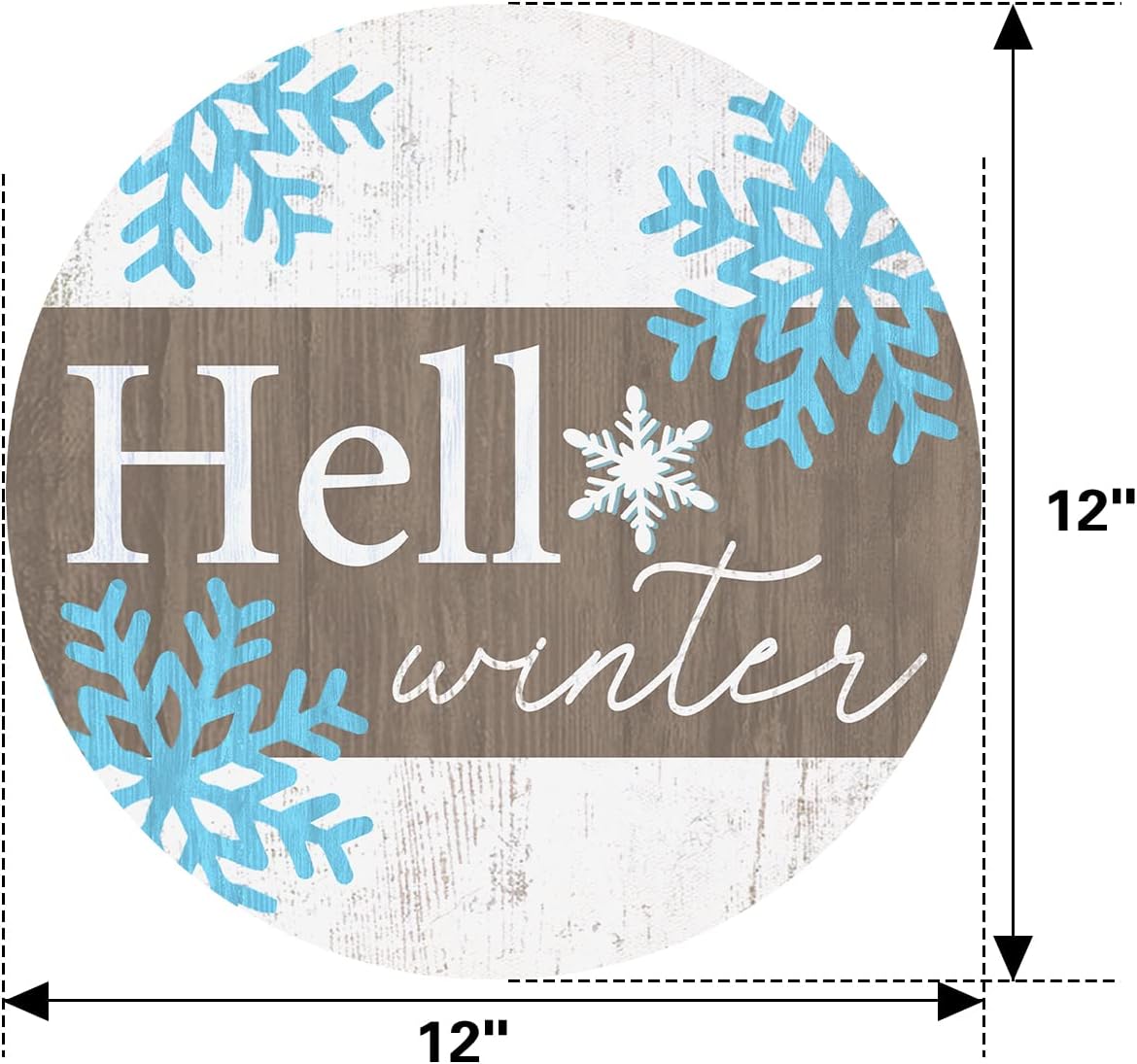 Deroro Hello Winter Front Door Sign Decor
