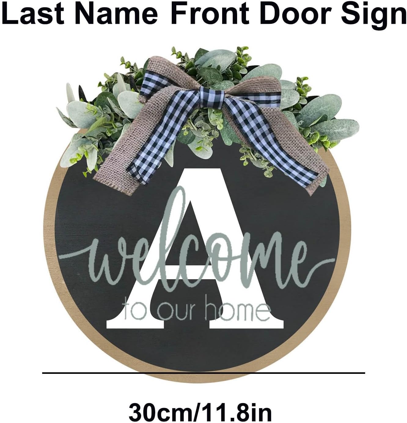 LEOP Initial Last Name Front Door Wreath