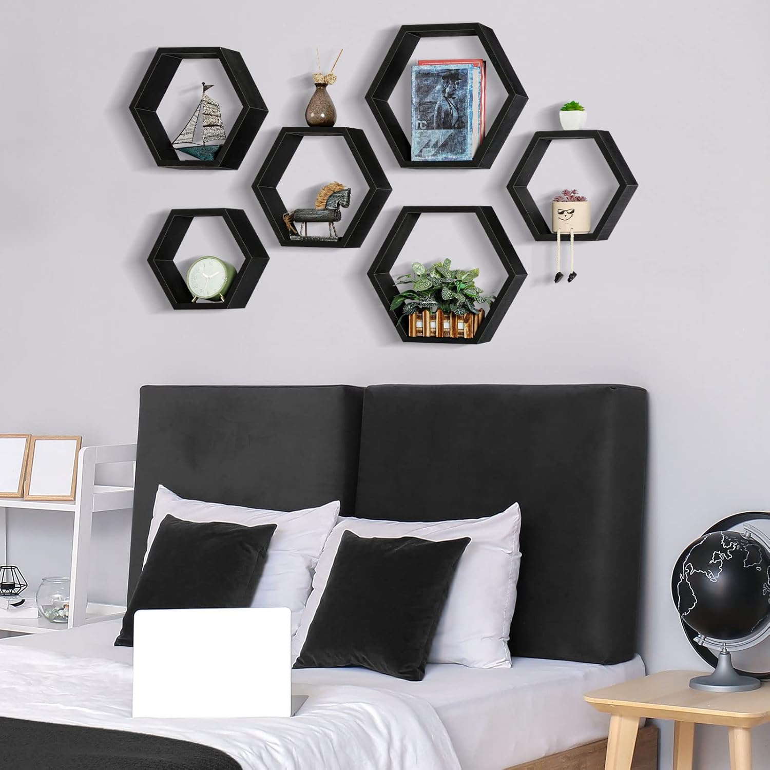 Ybing Hexagon Floating Shelves Set of 6